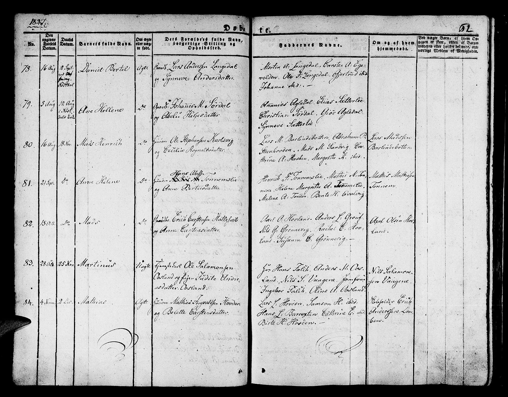 Kinn sokneprestembete, SAB/A-80801/H/Haa/Haaa/L0004/0001: Parish register (official) no. A 4I, 1822-1840, p. 62