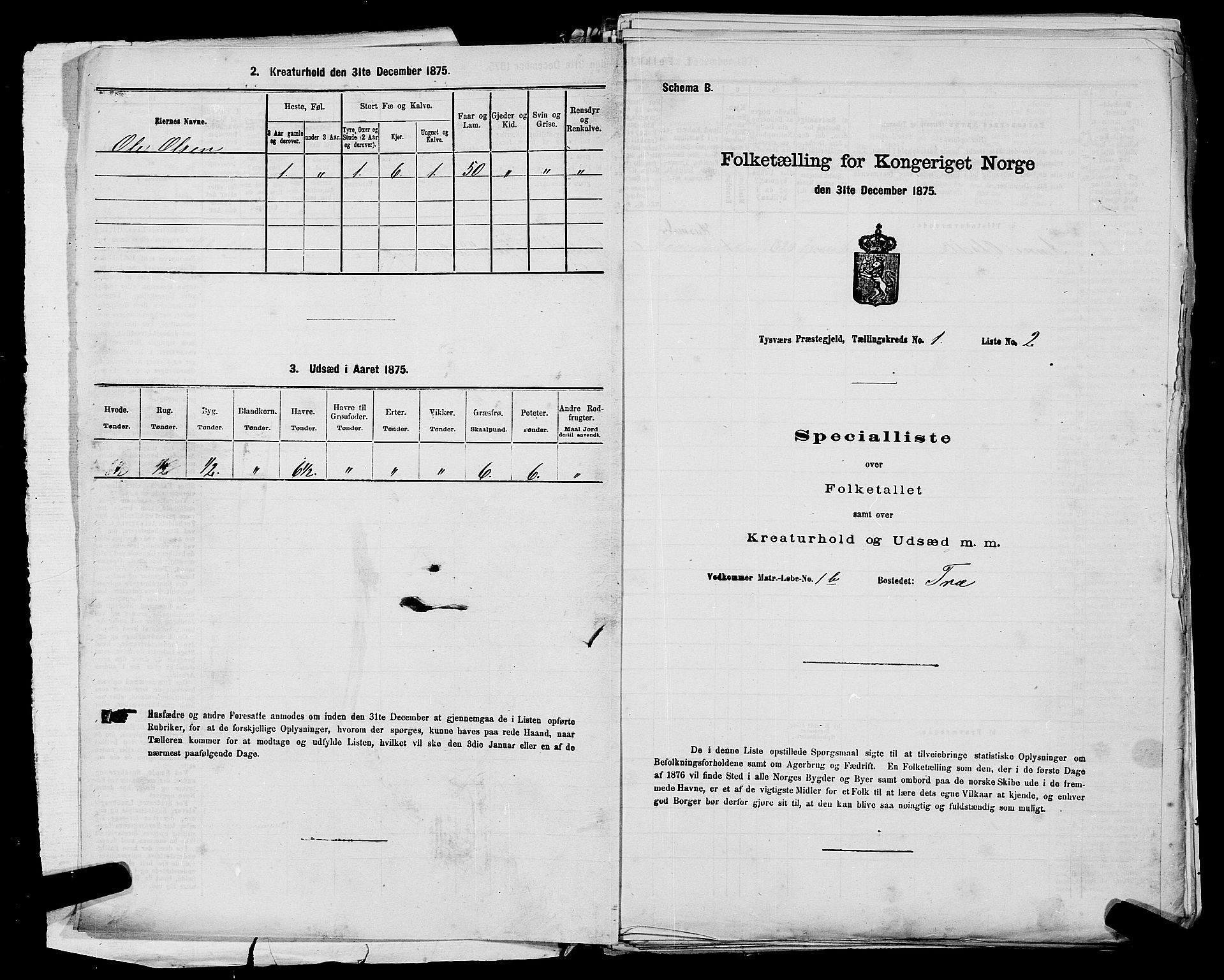 SAST, 1875 census for 1146P Tysvær, 1875, p. 57