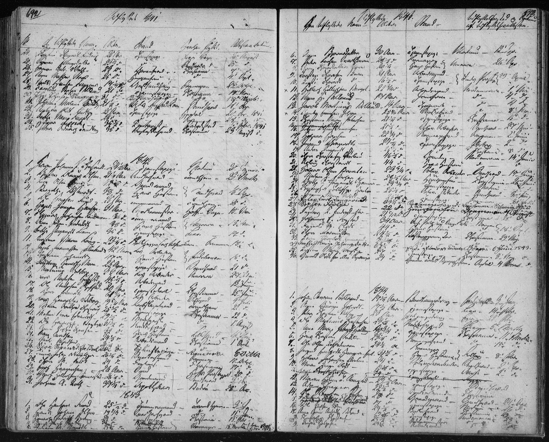 Kongsberg kirkebøker, SAKO/A-22/F/Fa/L0009: Parish register (official) no. I 9, 1839-1858, p. 692-693