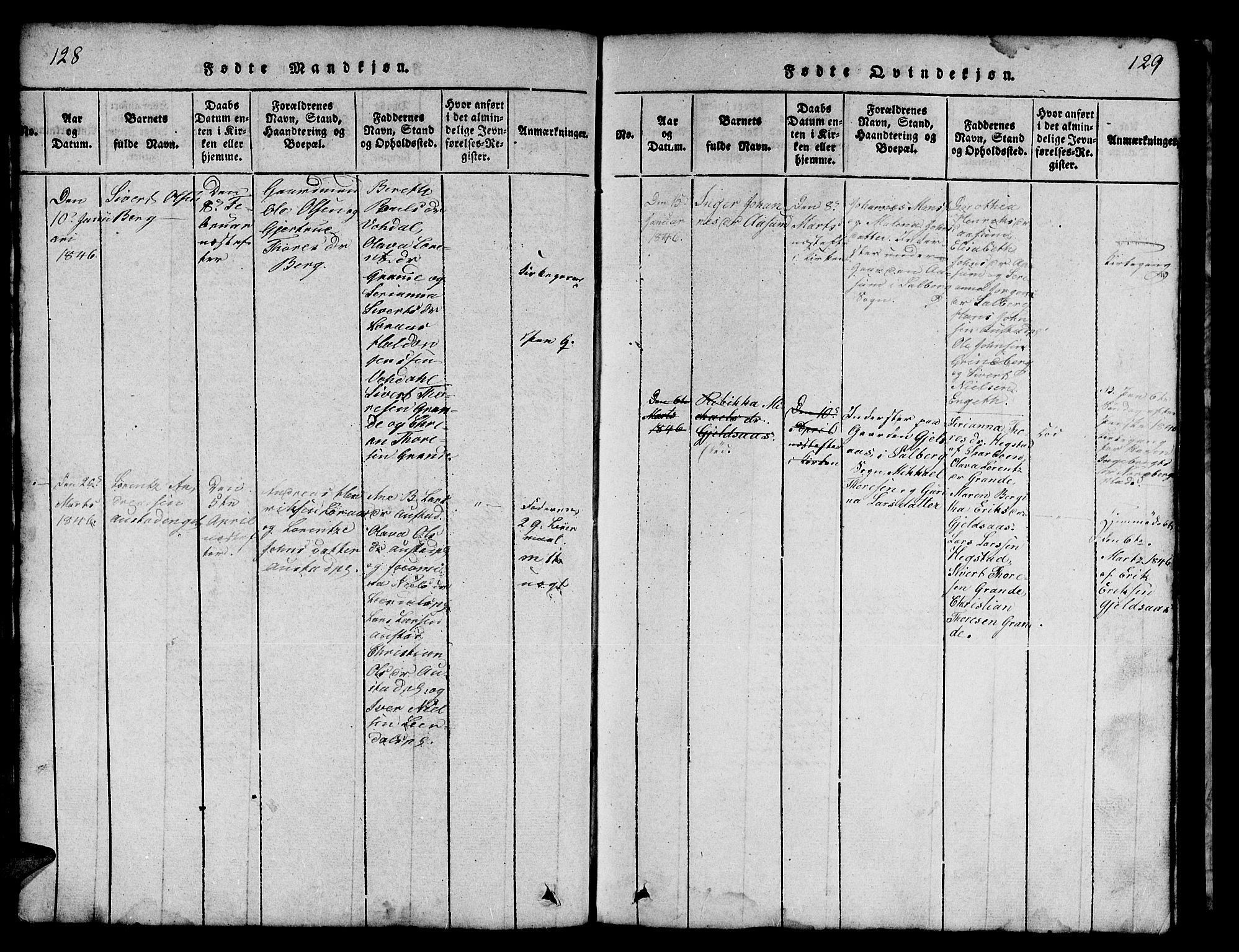 Ministerialprotokoller, klokkerbøker og fødselsregistre - Nord-Trøndelag, AV/SAT-A-1458/731/L0310: Parish register (copy) no. 731C01, 1816-1874, p. 128-129