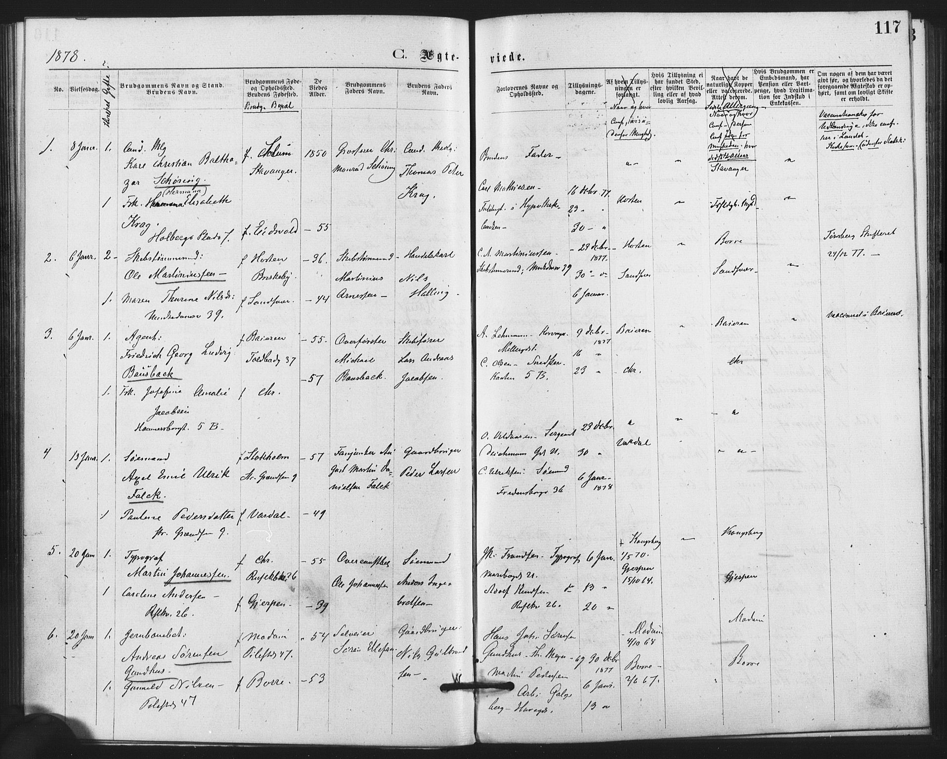 Trefoldighet prestekontor Kirkebøker, SAO/A-10882/F/Fc/L0002: Parish register (official) no. III 2, 1874-1881, p. 117