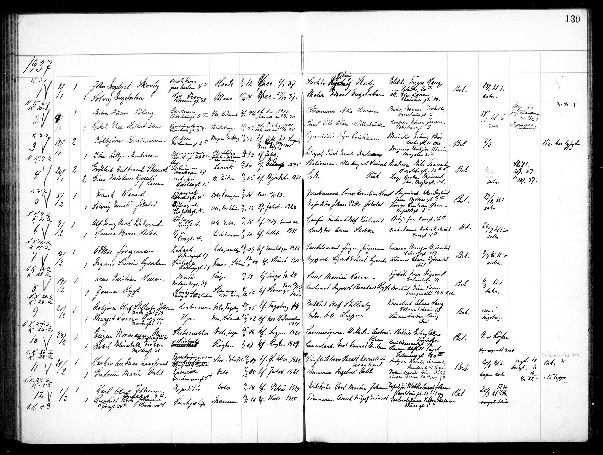 Jakob prestekontor Kirkebøker, SAO/A-10850/H/Ha/L0001: Banns register no. 1, 1917-1938, p. 139