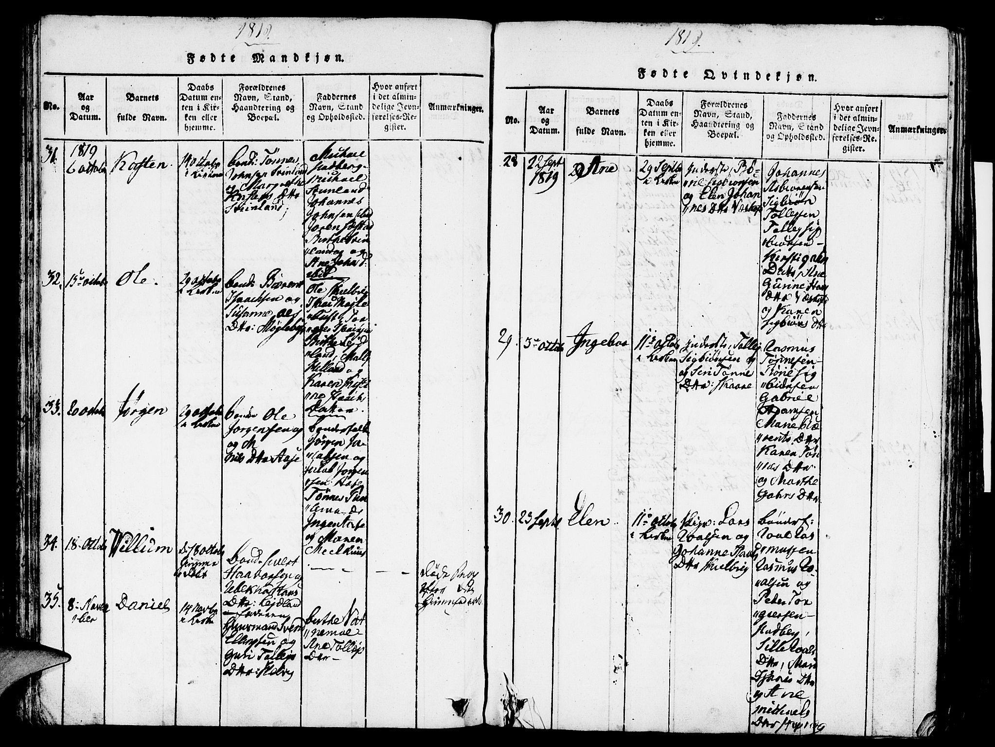 Eigersund sokneprestkontor, AV/SAST-A-101807/S08/L0007: Parish register (official) no. A 7, 1815-1827