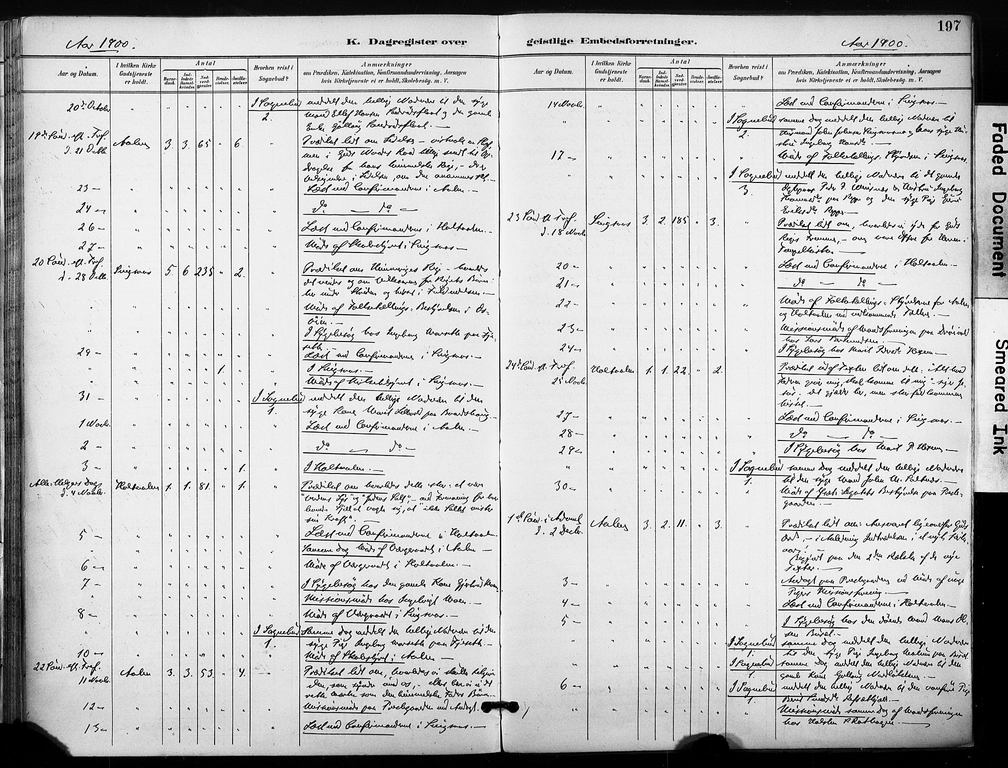 Ministerialprotokoller, klokkerbøker og fødselsregistre - Sør-Trøndelag, AV/SAT-A-1456/685/L0973: Parish register (official) no. 685A10, 1891-1907, p. 197