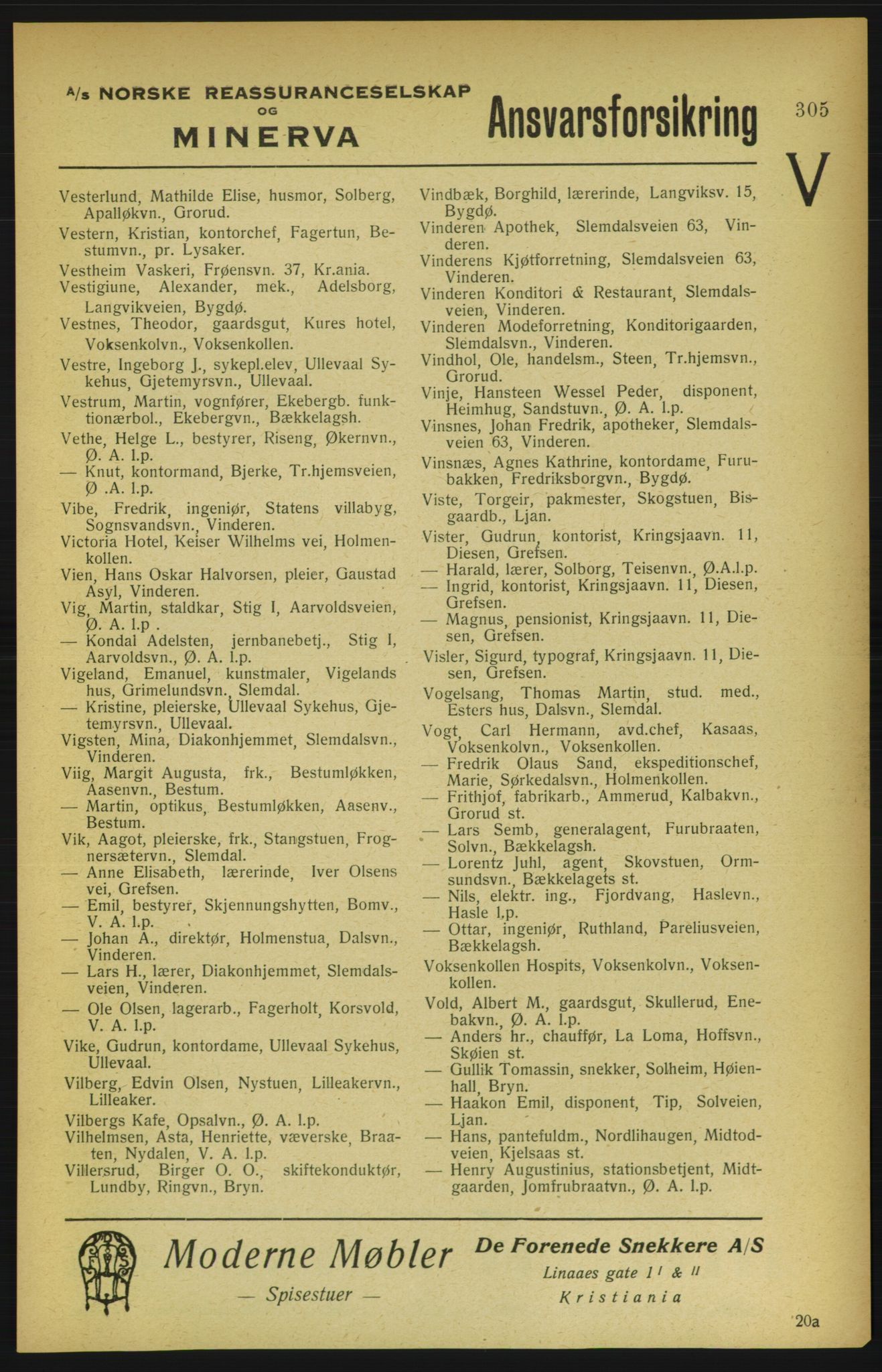 Aker adressebok/adressekalender, PUBL/001/A/002: Akers adressekalender, 1922, p. 305