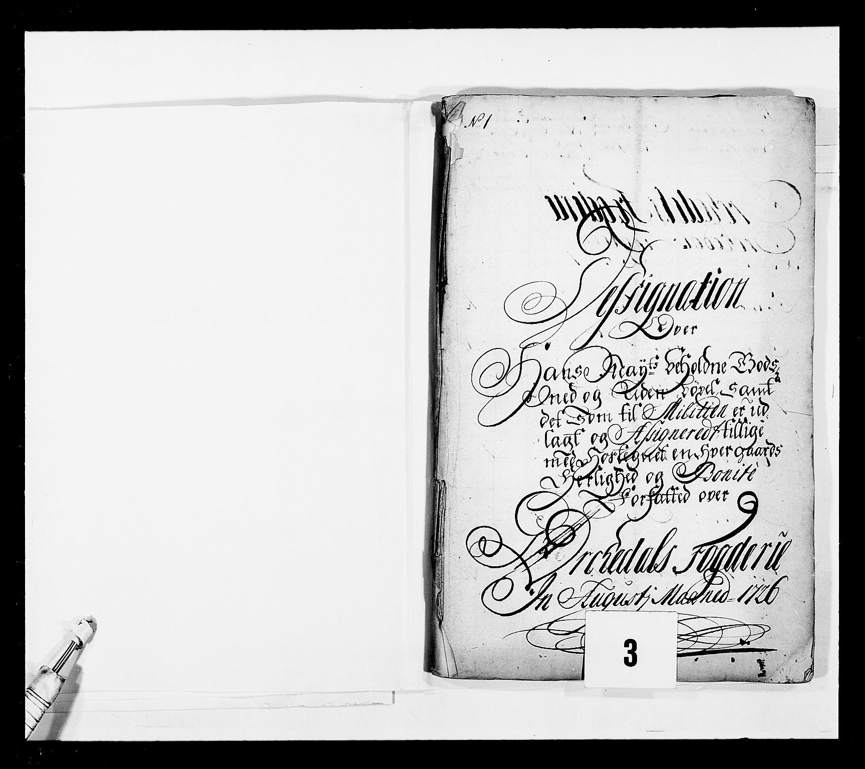 Stattholderembetet 1572-1771, RA/EA-2870/Ek/L0041/0001: Jordebøker o.a. 1720-1728 vedkommende krongodset: / Krongods i Trøndelag med Romsdal, Nordmøre og Namdal, 1726-1727, p. 4