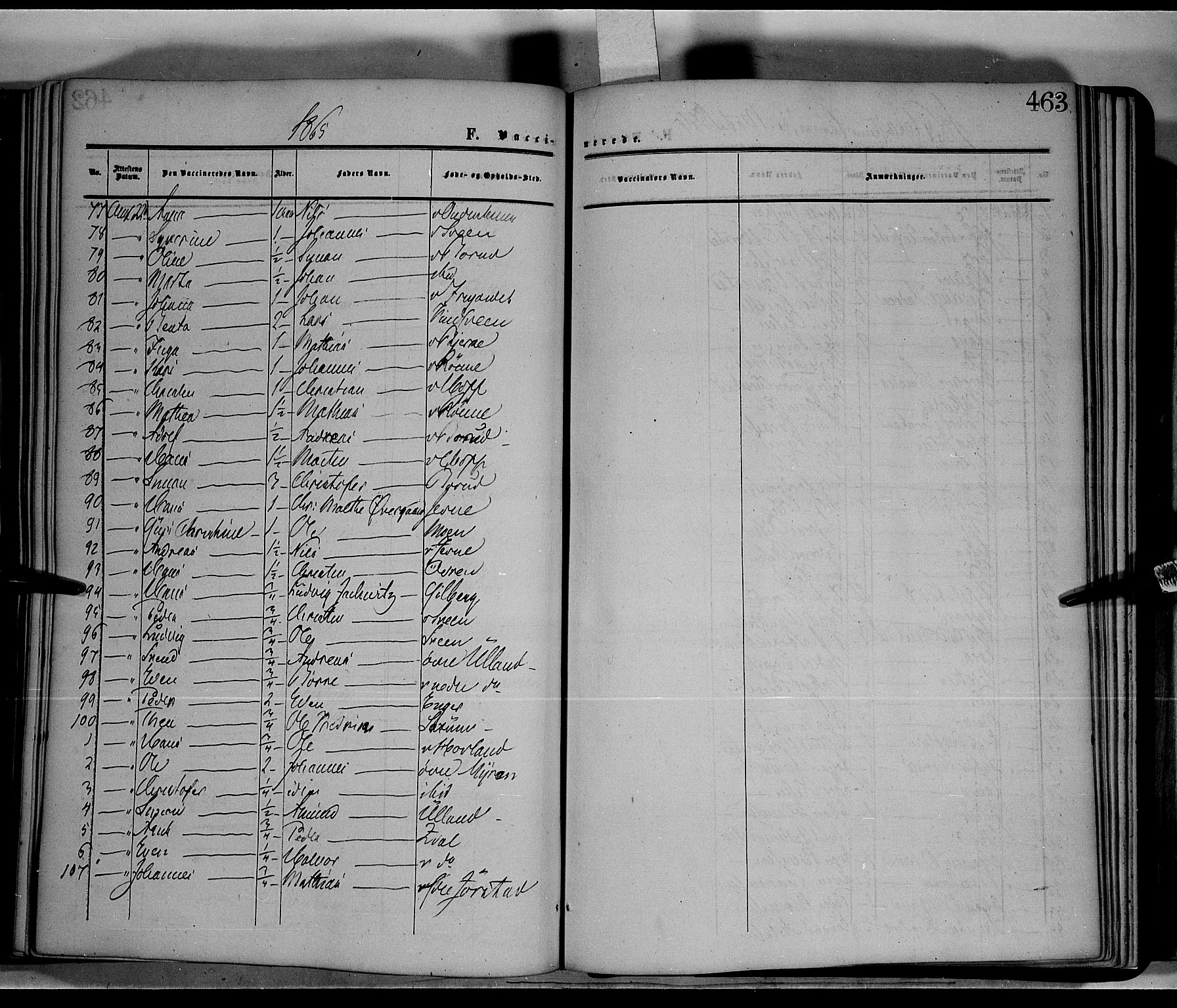 Fåberg prestekontor, AV/SAH-PREST-086/H/Ha/Haa/L0006: Parish register (official) no. 6B, 1855-1867, p. 463