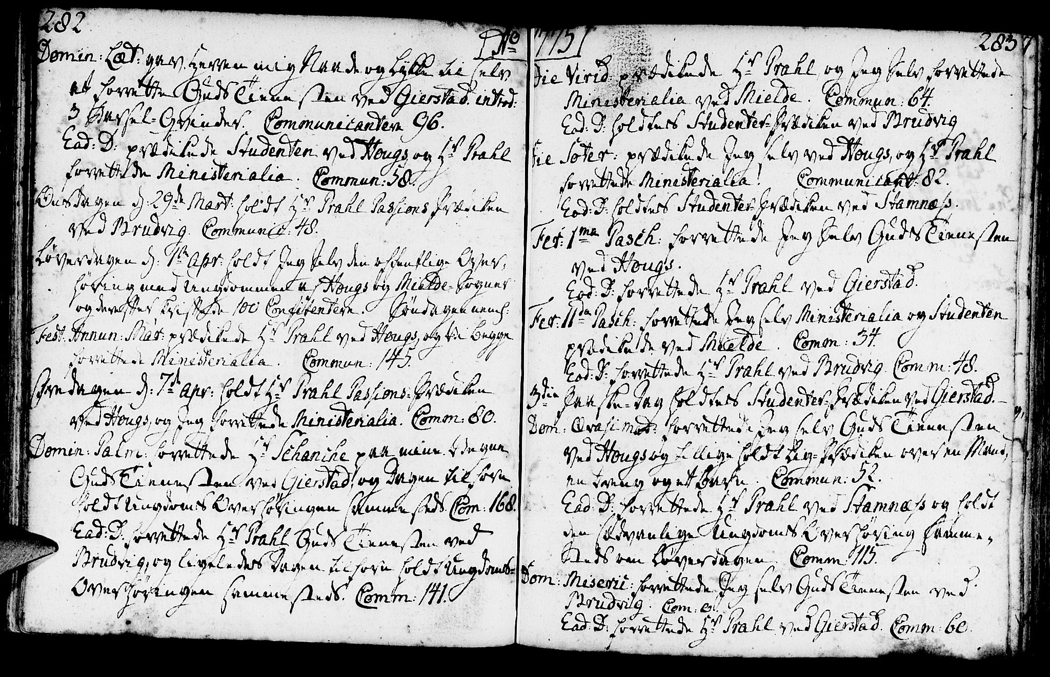 Haus sokneprestembete, AV/SAB-A-75601/H/Haa: Parish register (official) no. A 9, 1767-1781, p. 282-283