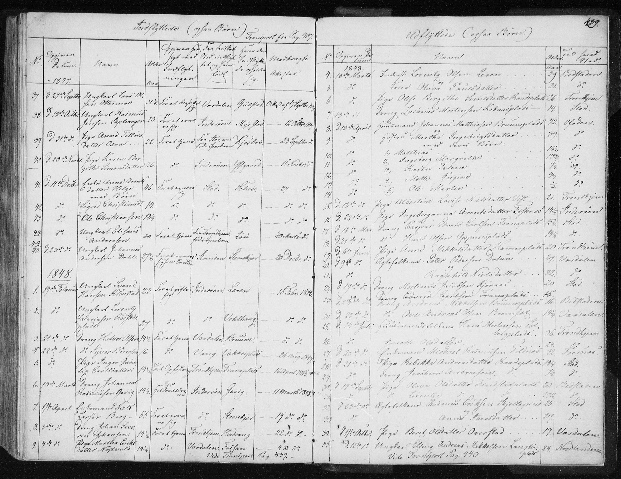Ministerialprotokoller, klokkerbøker og fødselsregistre - Nord-Trøndelag, SAT/A-1458/735/L0339: Parish register (official) no. 735A06 /1, 1836-1848, p. 439