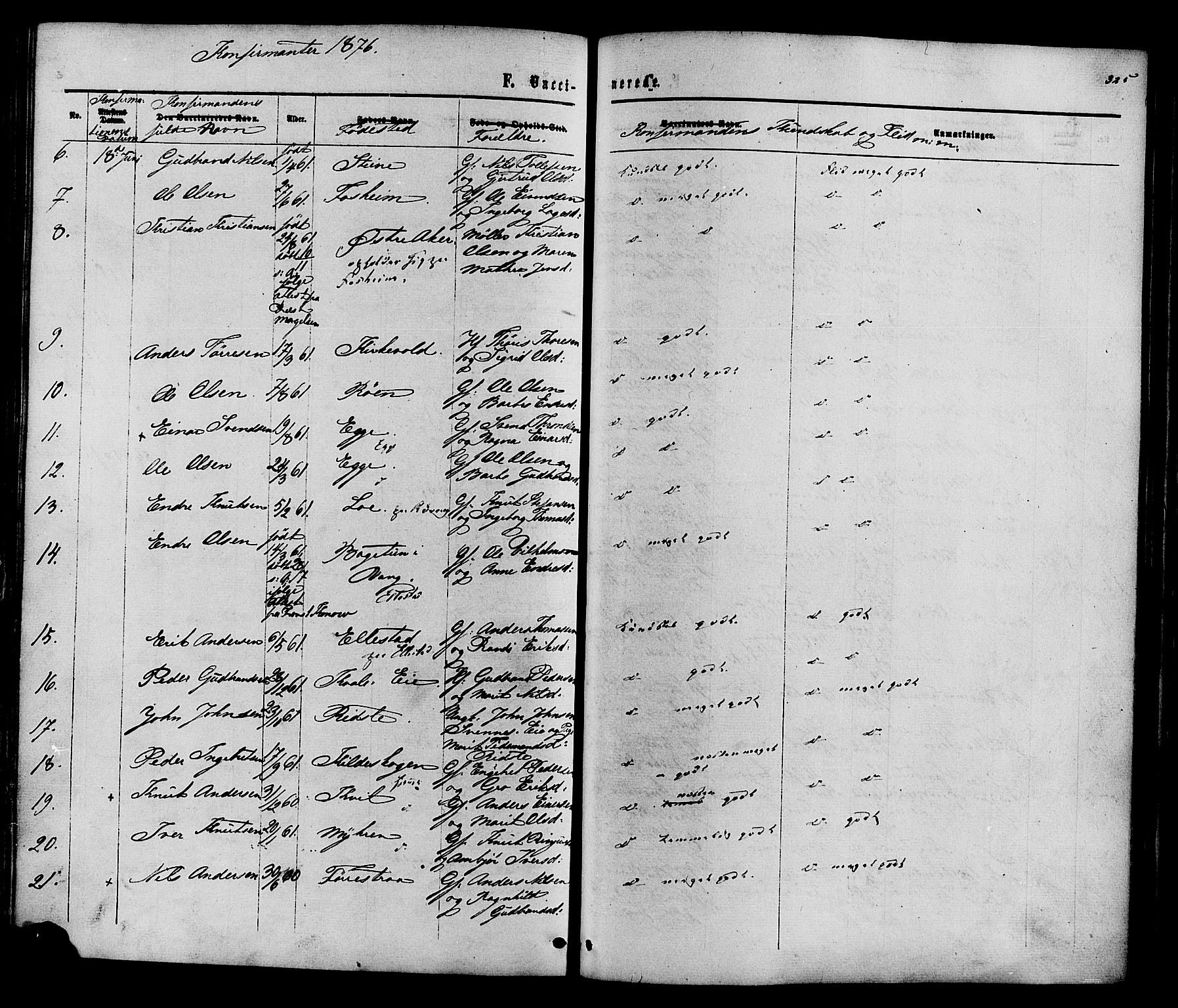 Vestre Slidre prestekontor, SAH/PREST-136/H/Ha/Haa/L0003: Parish register (official) no. 3, 1865-1880, p. 325