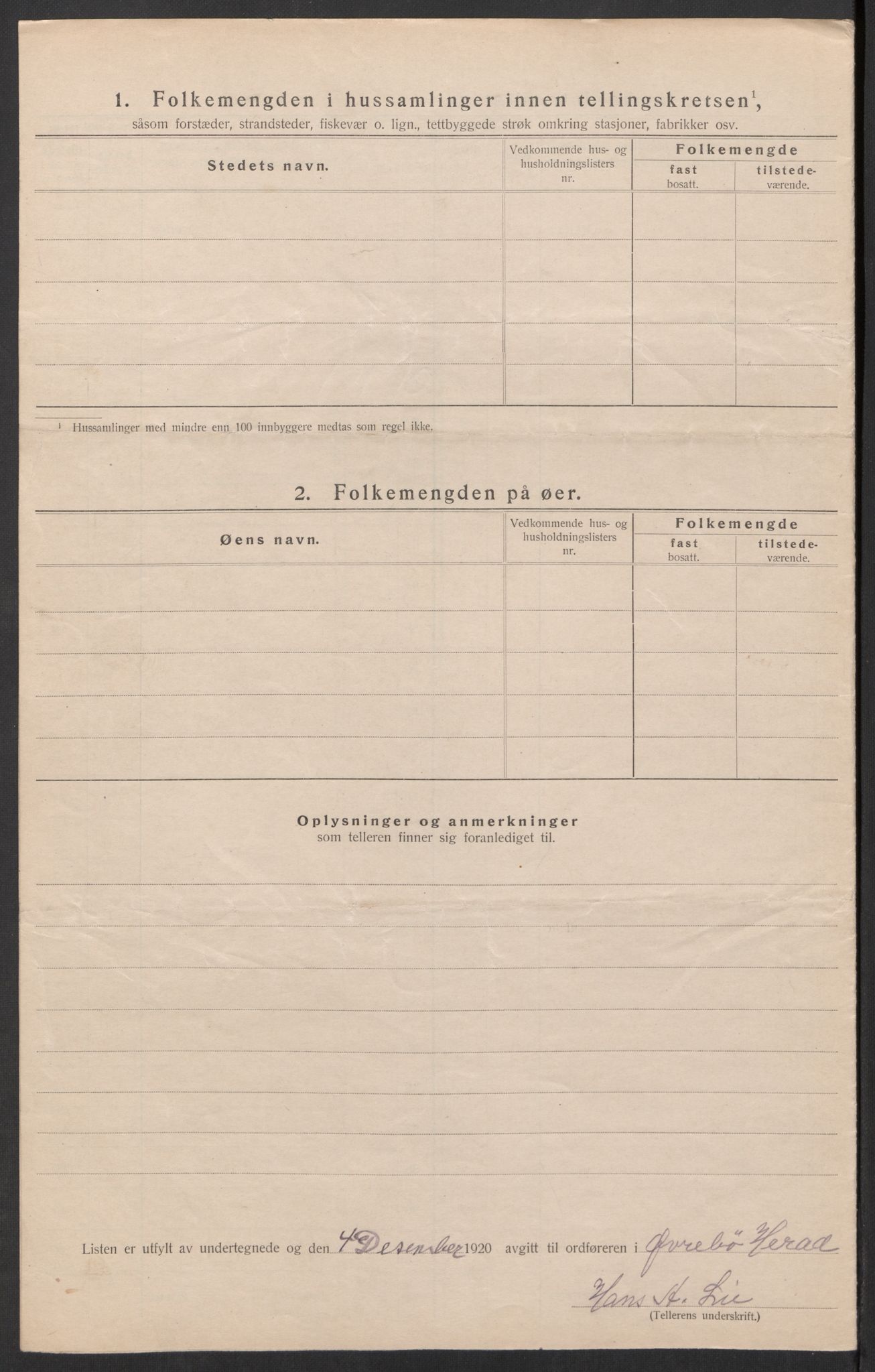 SAK, 1920 census for Øvrebø, 1920, p. 13