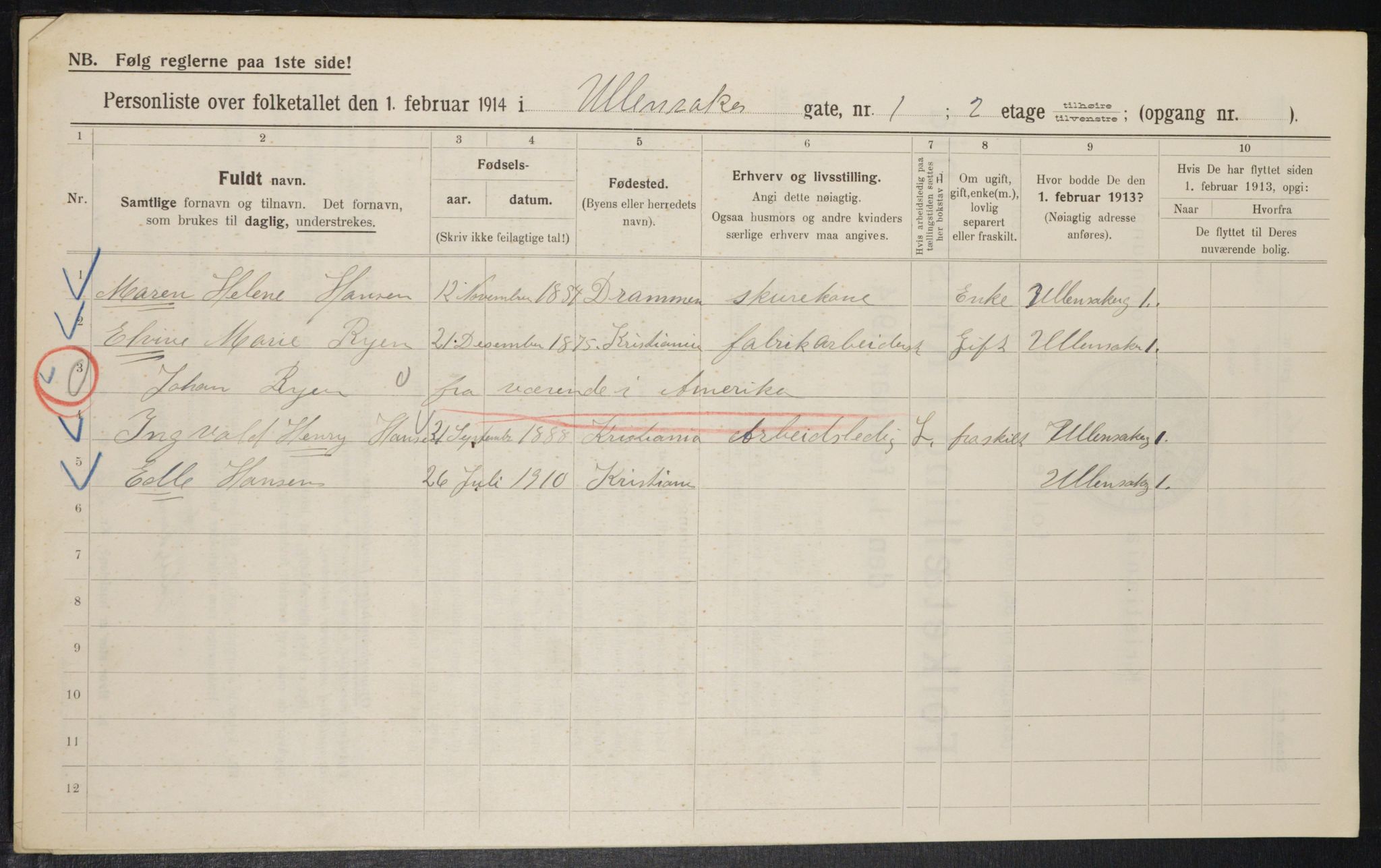 OBA, Municipal Census 1914 for Kristiania, 1914, p. 119769