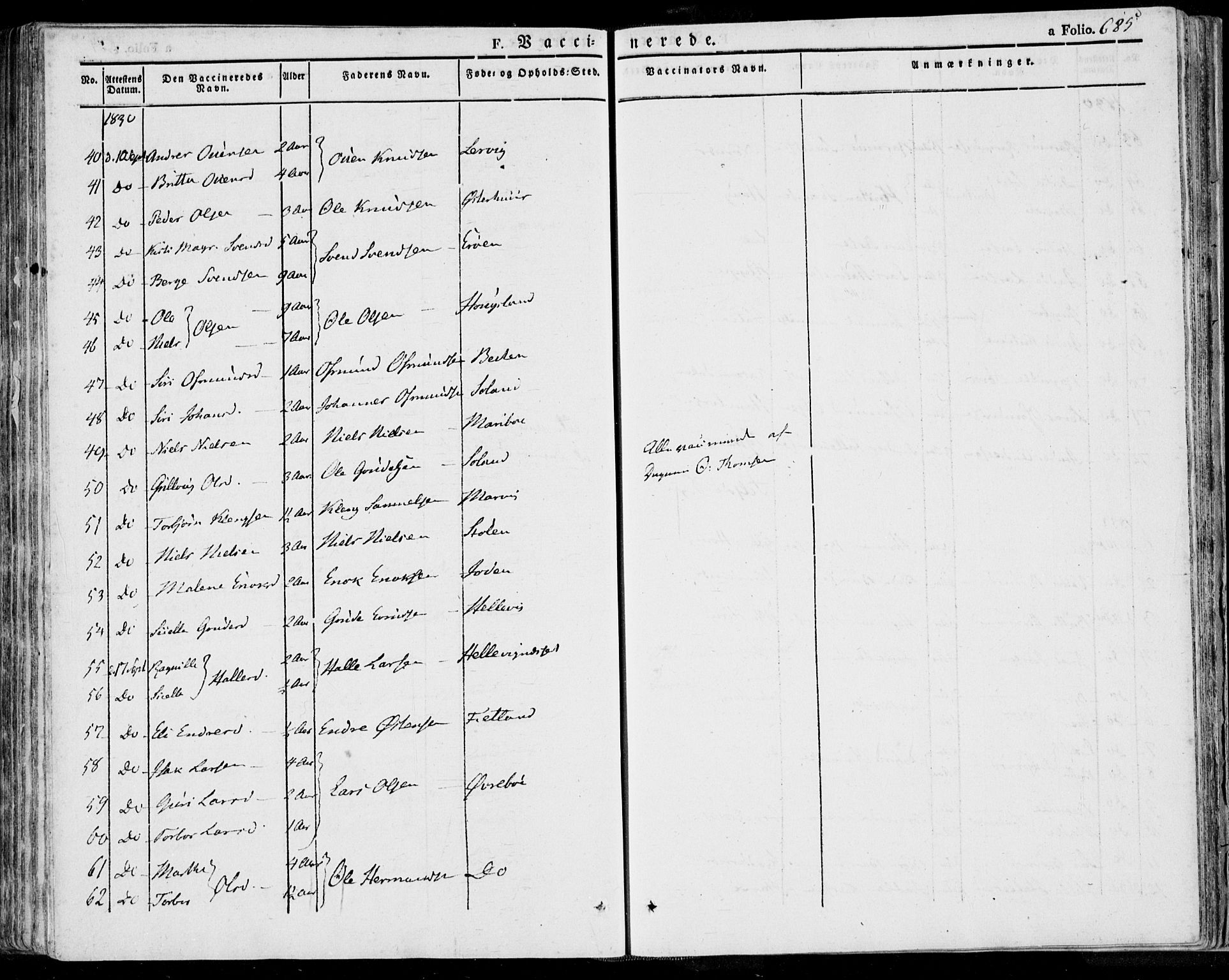 Jelsa sokneprestkontor, AV/SAST-A-101842/01/IV: Parish register (official) no. A 6.2, 1828-1853, p. 685