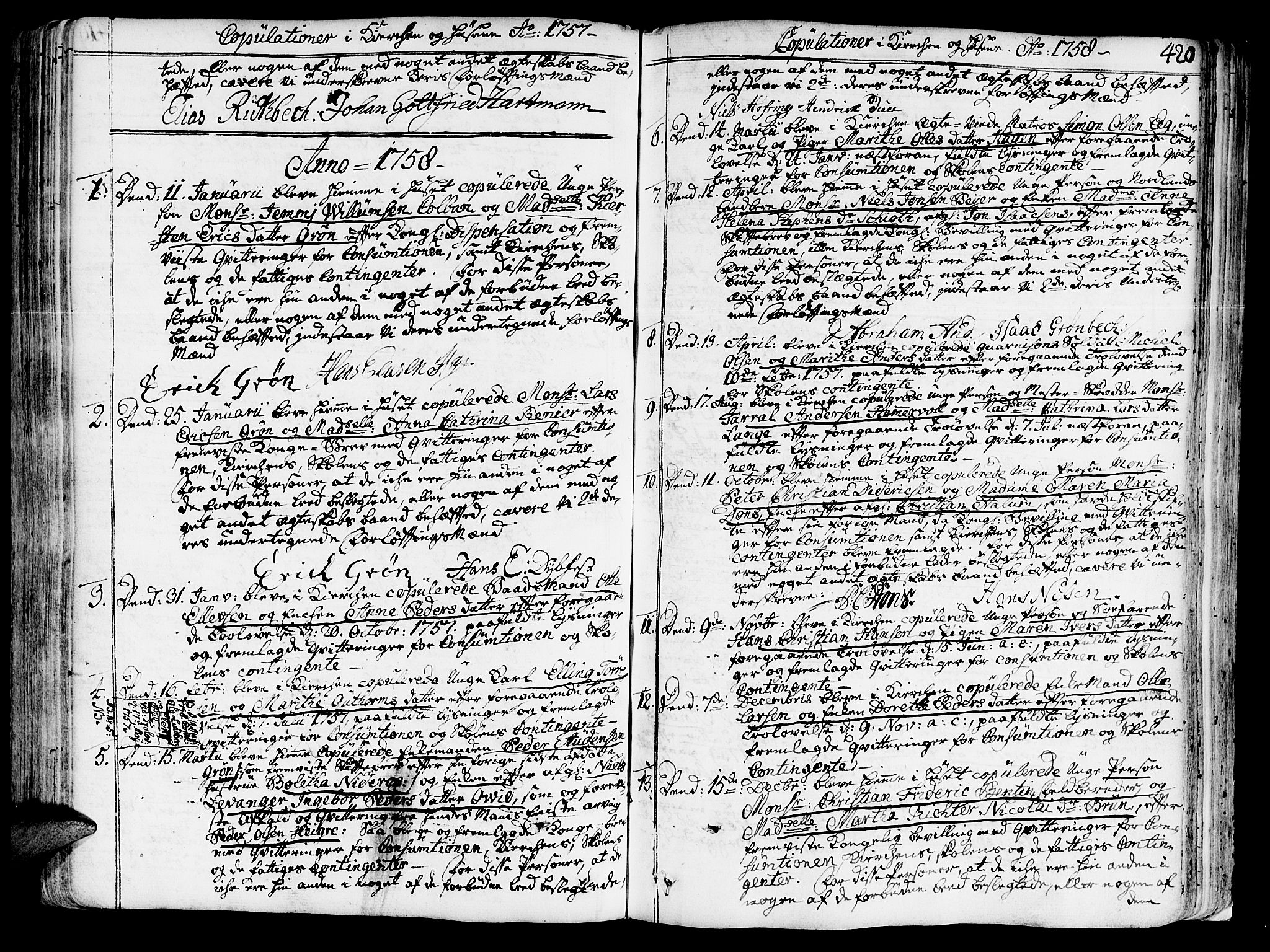 Ministerialprotokoller, klokkerbøker og fødselsregistre - Sør-Trøndelag, SAT/A-1456/602/L0103: Parish register (official) no. 602A01, 1732-1774, p. 420