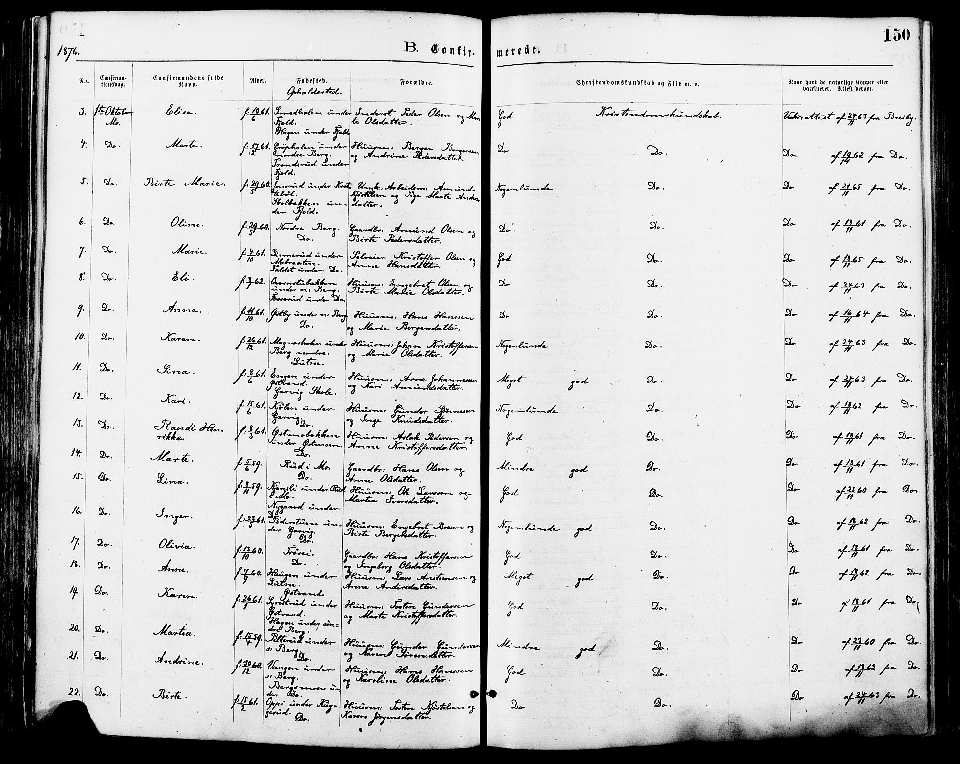 Nord-Odal prestekontor, AV/SAH-PREST-032/H/Ha/Haa/L0005: Parish register (official) no. 5, 1874-1885, p. 150