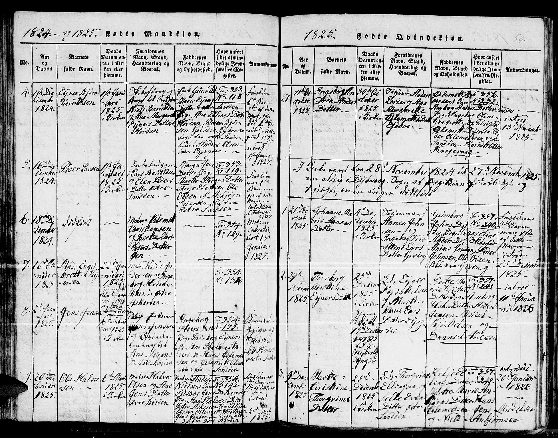 Dypvåg sokneprestkontor, SAK/1111-0007/F/Fb/Fba/L0009: Parish register (copy) no. B 9, 1816-1842, p. 56