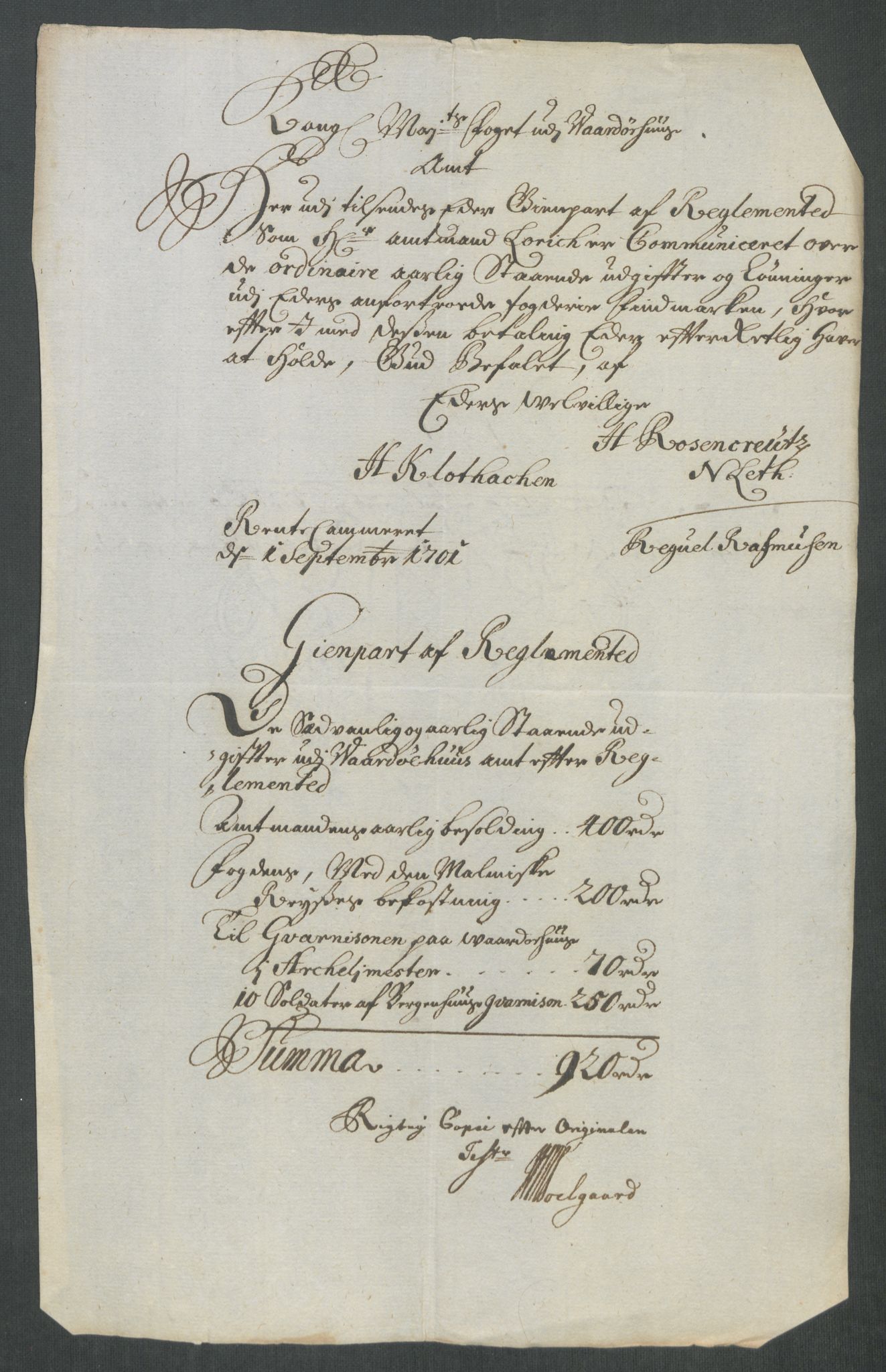 Rentekammeret inntil 1814, Reviderte regnskaper, Fogderegnskap, AV/RA-EA-4092/R69/L4857: Fogderegnskap Finnmark/Vardøhus, 1716-1718, p. 185