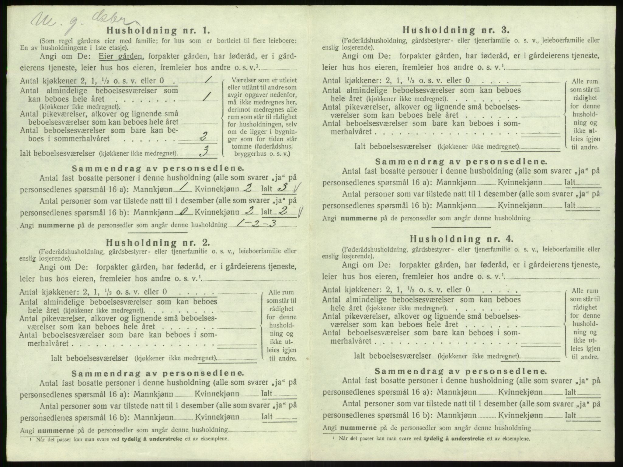 SAB, 1920 census for Hyllestad, 1920, p. 386