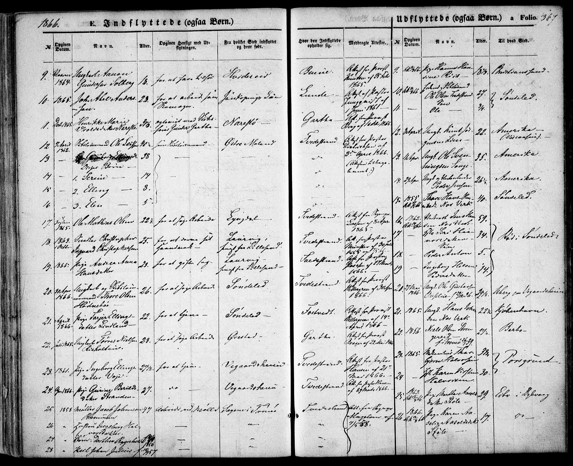 Holt sokneprestkontor, SAK/1111-0021/F/Fa/L0009: Parish register (official) no. A 9, 1861-1871, p. 367