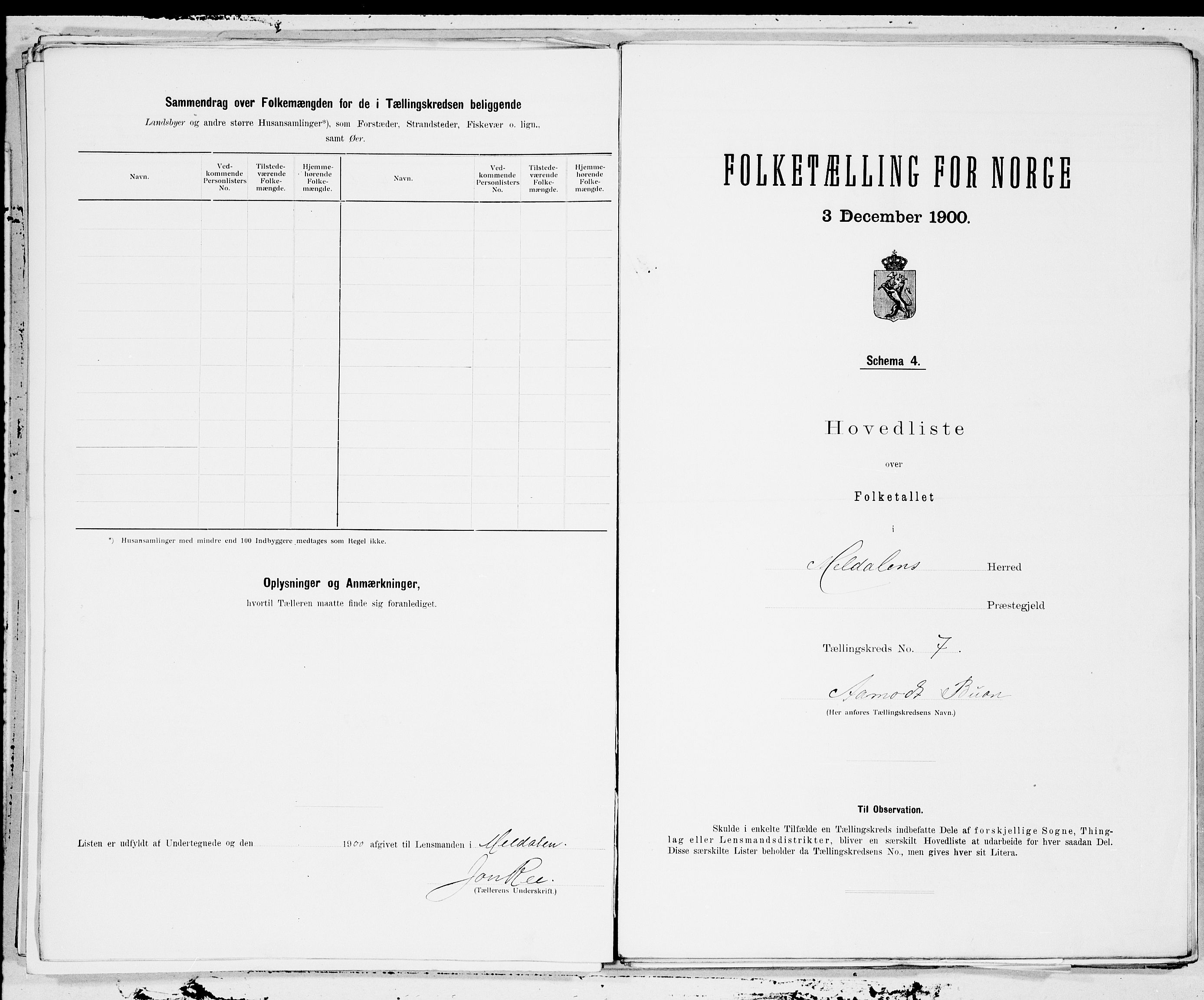 SAT, 1900 census for Meldal, 1900, p. 16