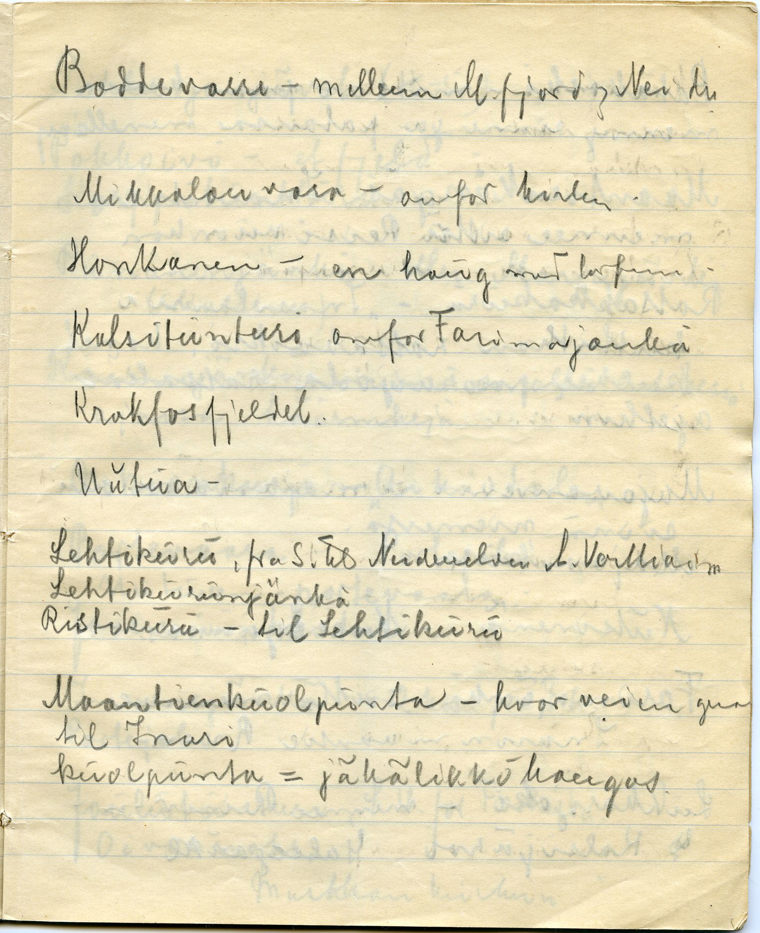 Johan Beronkas testamentariske gave, FMFB/A-1098/F/L0013: Finske stedsnavn i Varanger, p. 7
