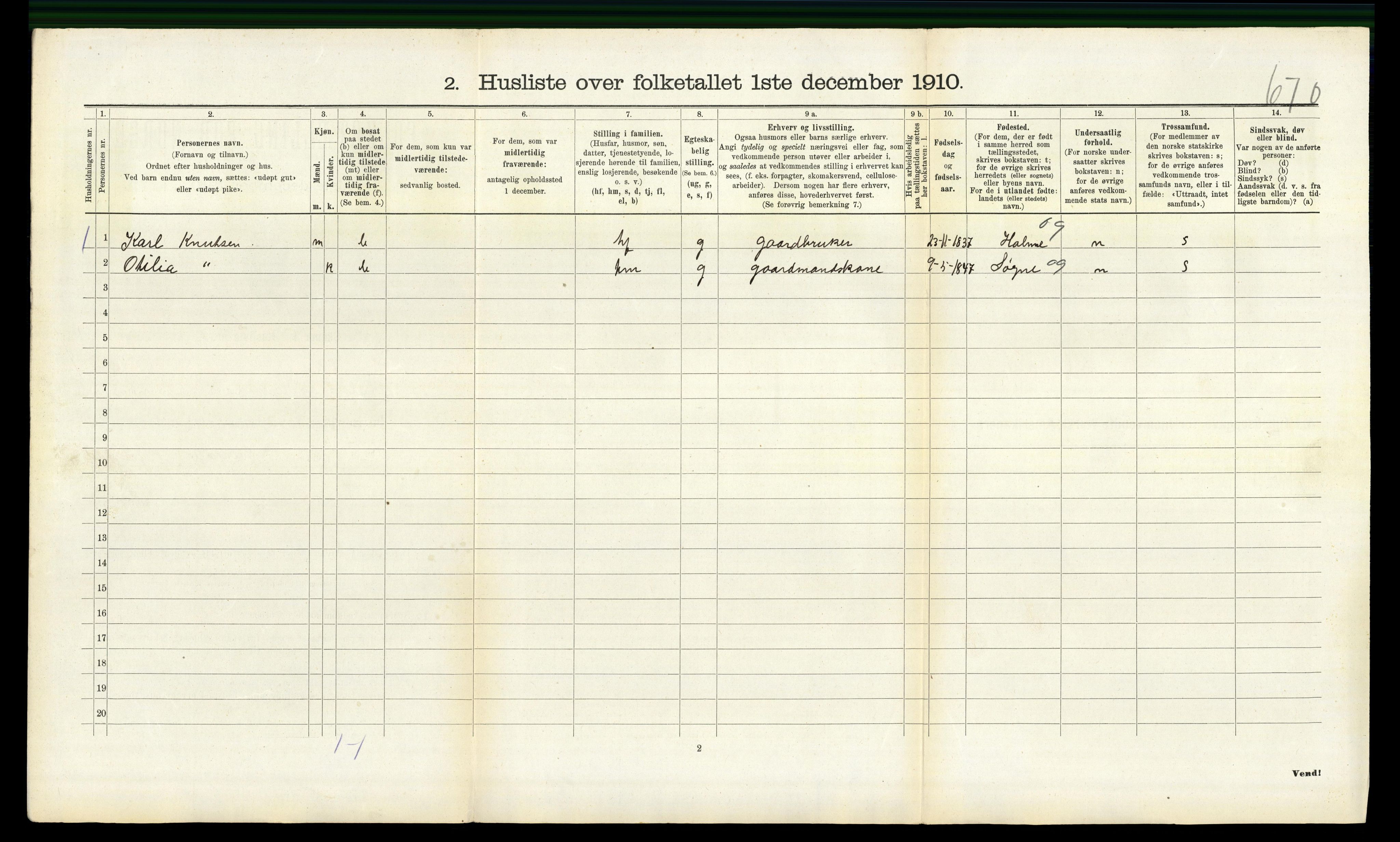 RA, 1910 census for Halse og Harkmark, 1910, p. 855