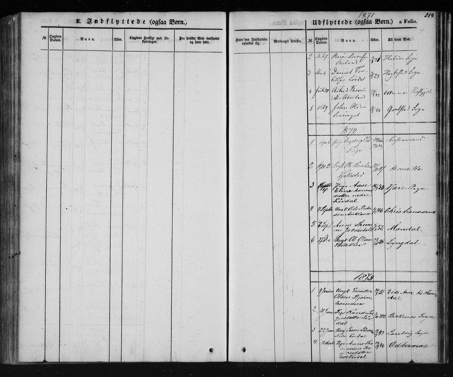 Holum sokneprestkontor, AV/SAK-1111-0022/F/Fa/Fab/L0005: Parish register (official) no. A 5, 1847-1874, p. 214