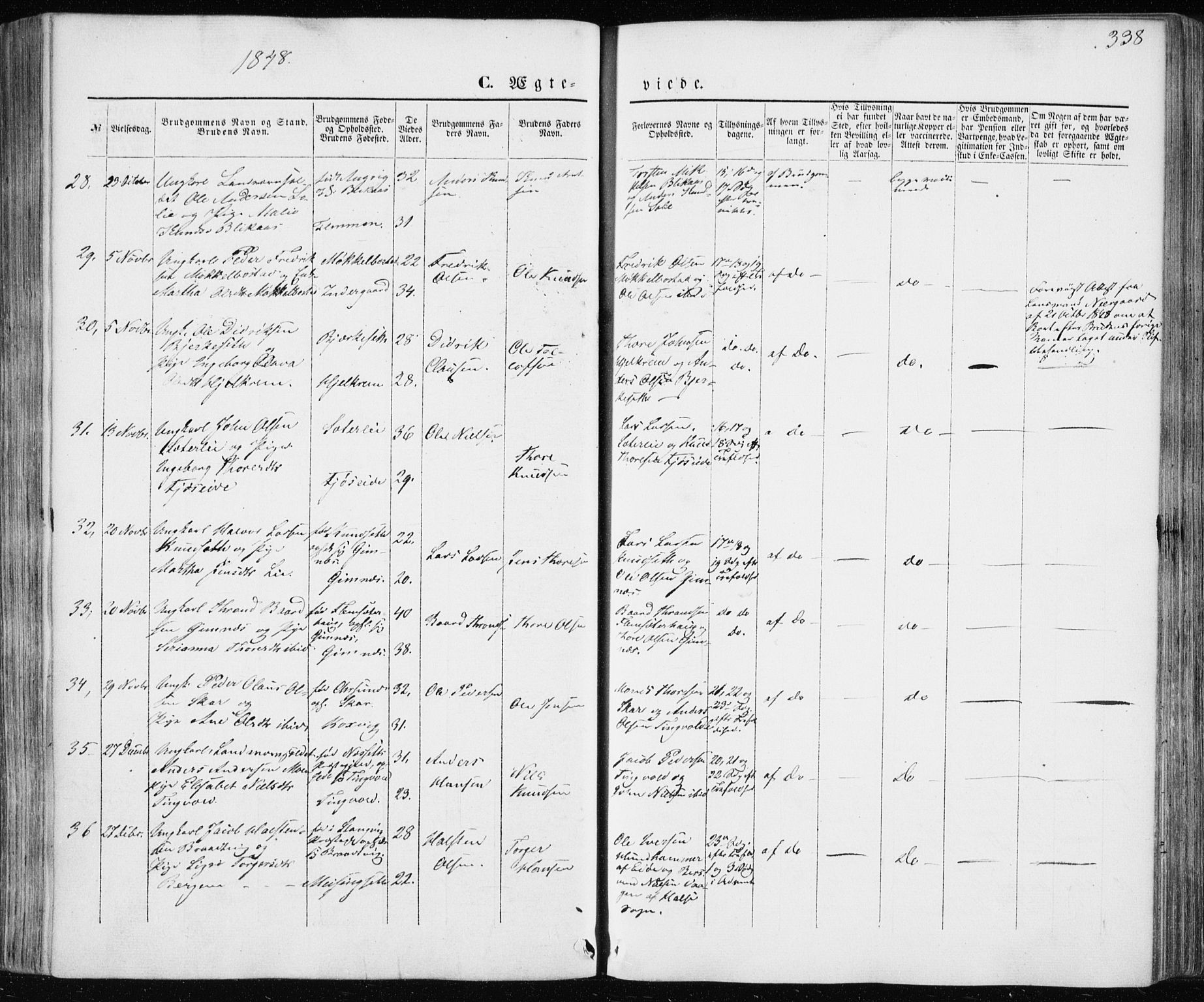 Ministerialprotokoller, klokkerbøker og fødselsregistre - Møre og Romsdal, AV/SAT-A-1454/586/L0984: Parish register (official) no. 586A10, 1844-1856, p. 338