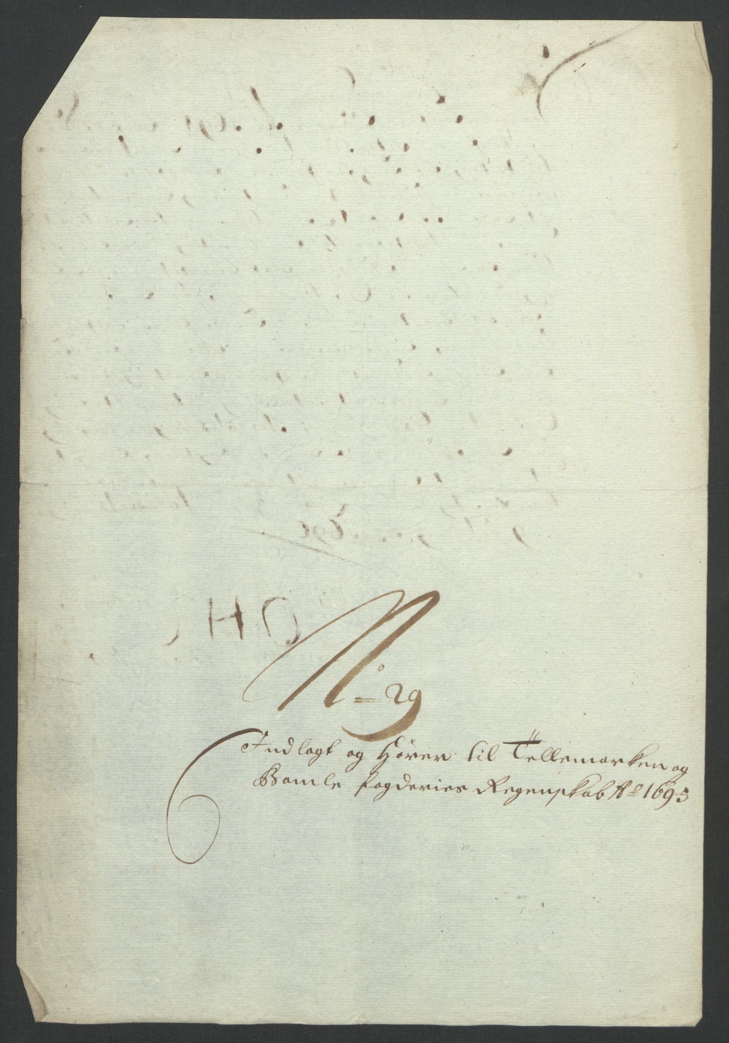 Rentekammeret inntil 1814, Reviderte regnskaper, Fogderegnskap, AV/RA-EA-4092/R36/L2093: Fogderegnskap Øvre og Nedre Telemark og Bamble, 1695, p. 492