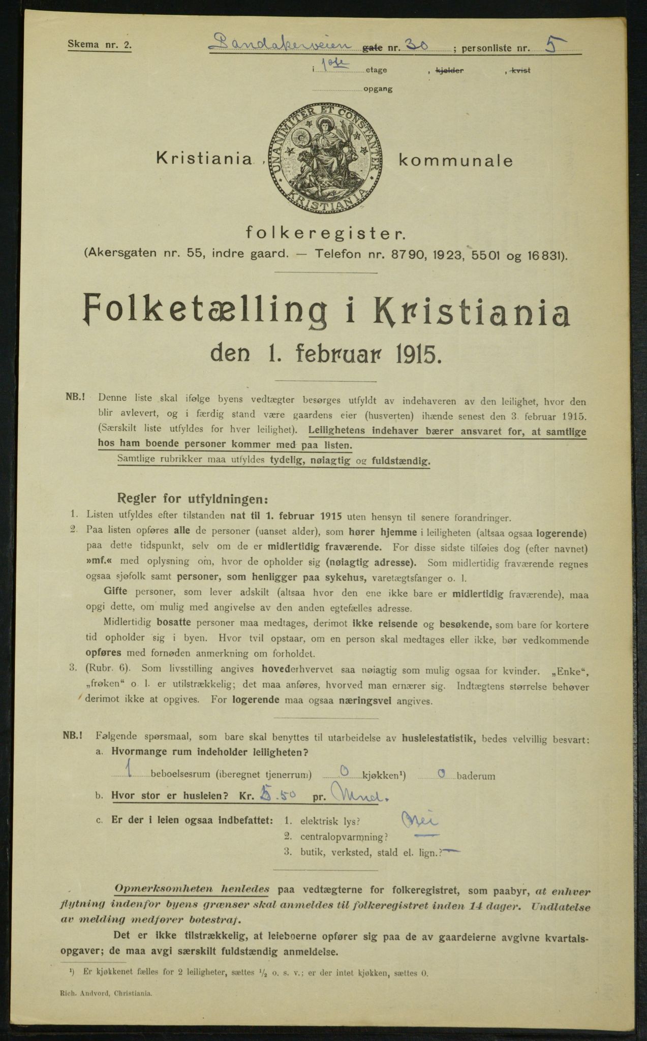 OBA, Municipal Census 1915 for Kristiania, 1915, p. 87035