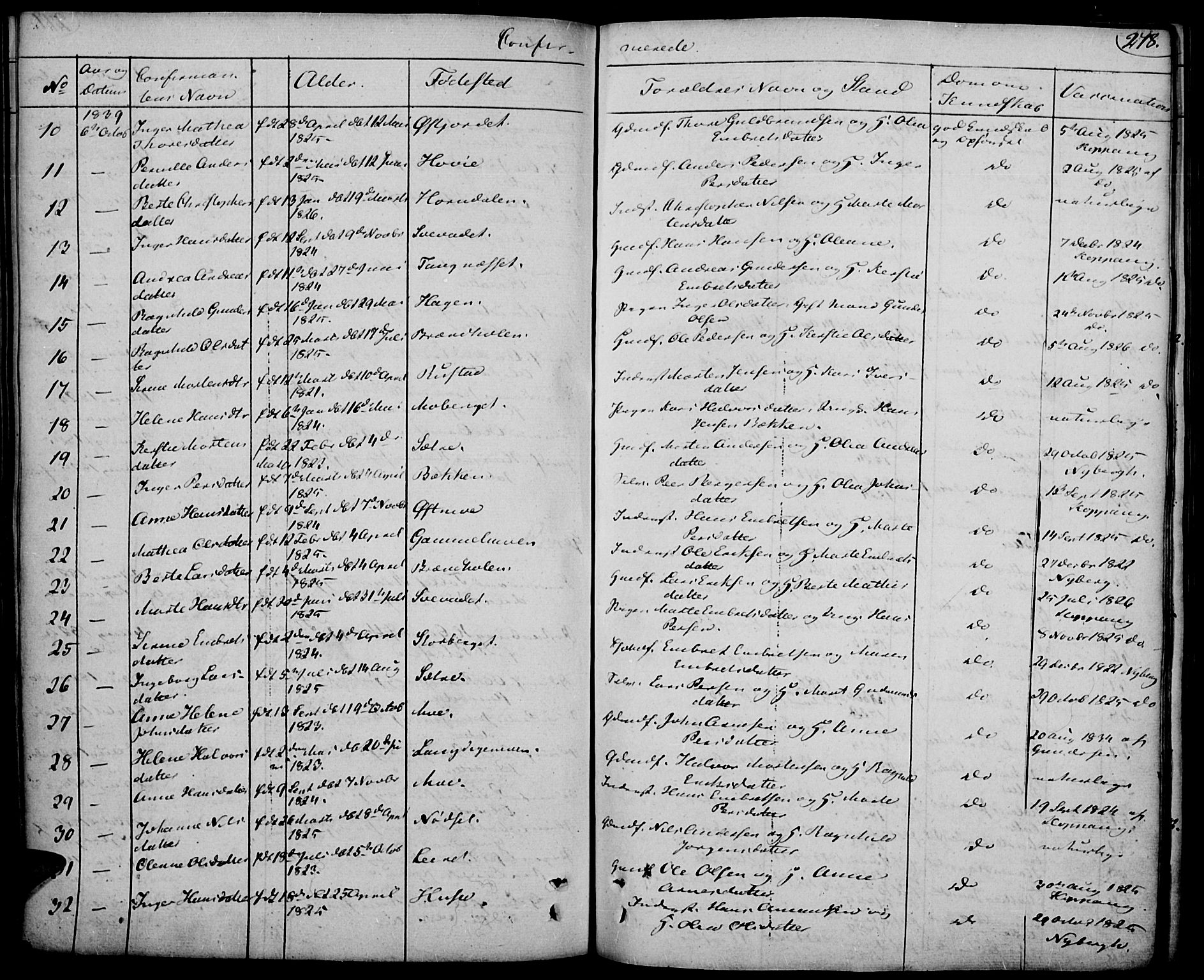 Elverum prestekontor, AV/SAH-PREST-044/H/Ha/Haa/L0008: Parish register (official) no. 8, 1830-1842, p. 278