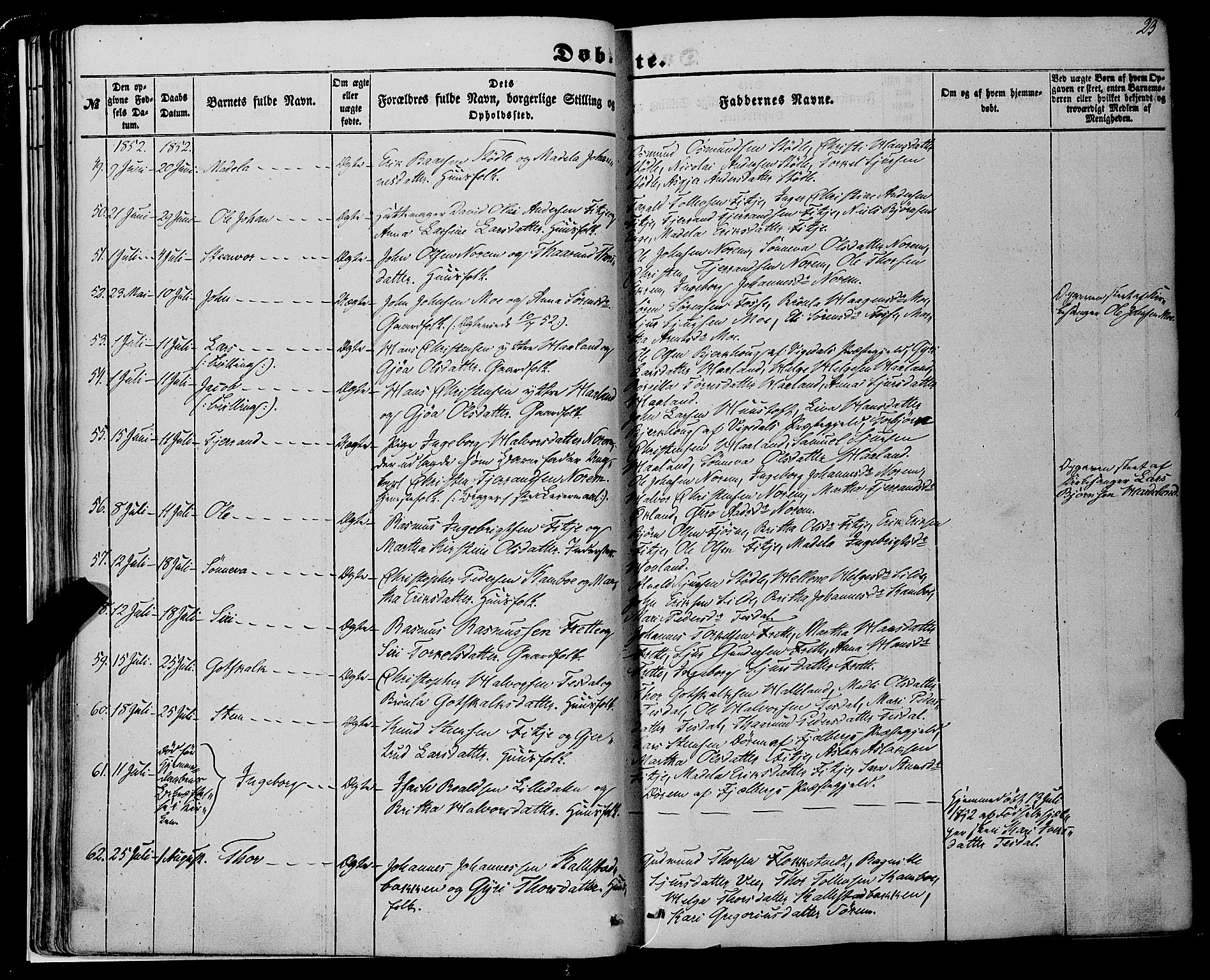 Etne sokneprestembete, SAB/A-75001/H/Haa: Parish register (official) no. A 8, 1848-1862, p. 23