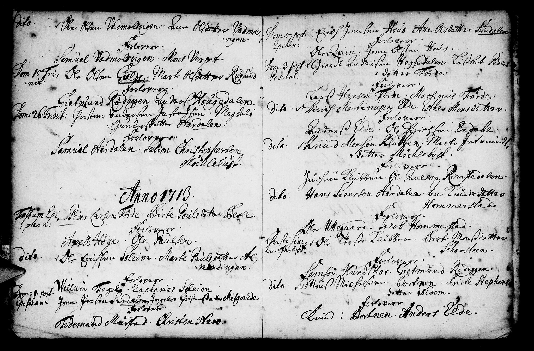 Davik sokneprestembete, SAB/A-79701/H/Haa/Haaa/L0001: Parish register (official) no. A 1, 1710-1742, p. 6