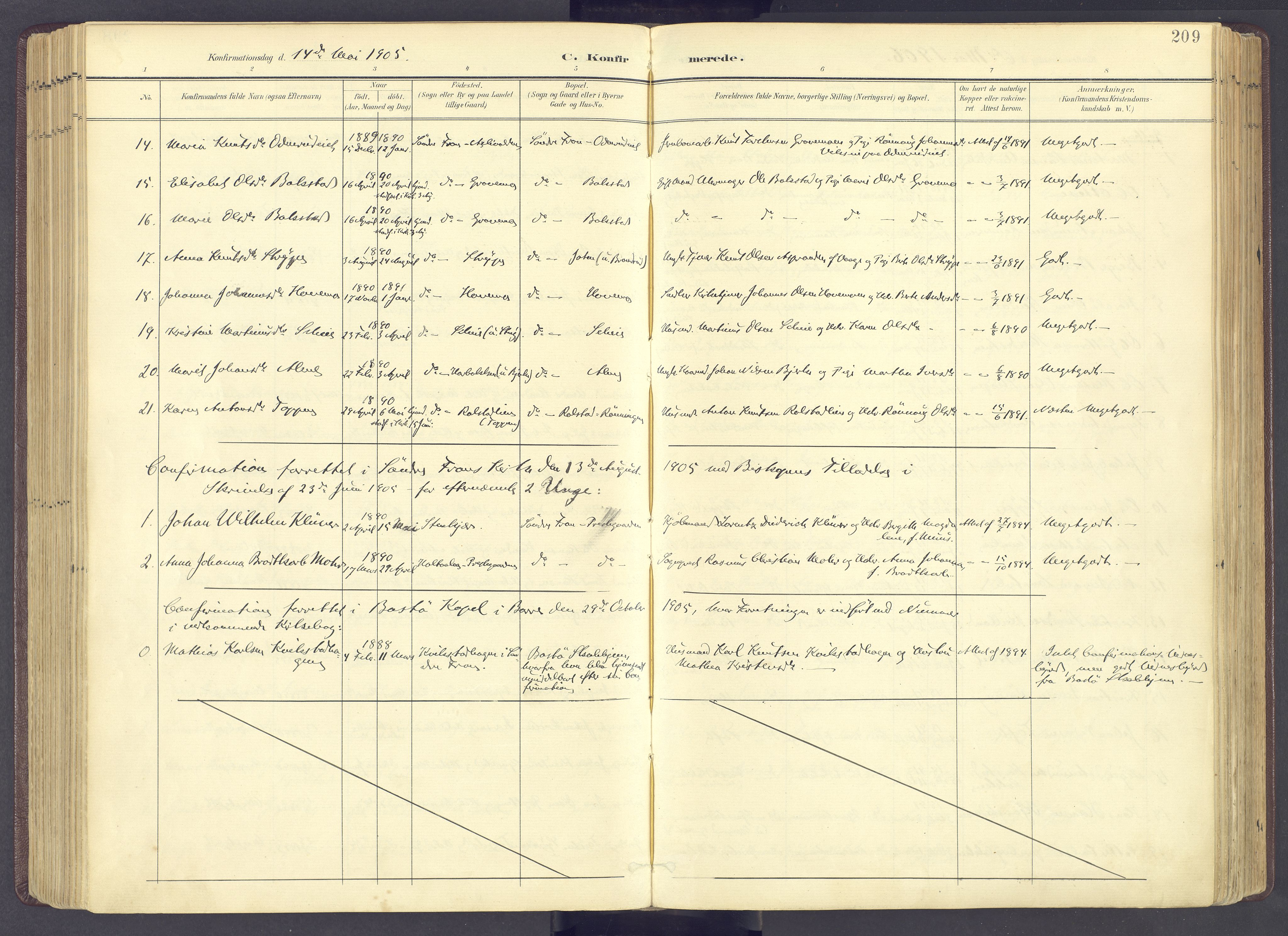 Sør-Fron prestekontor, AV/SAH-PREST-010/H/Ha/Haa/L0004: Parish register (official) no. 4, 1898-1919, p. 209