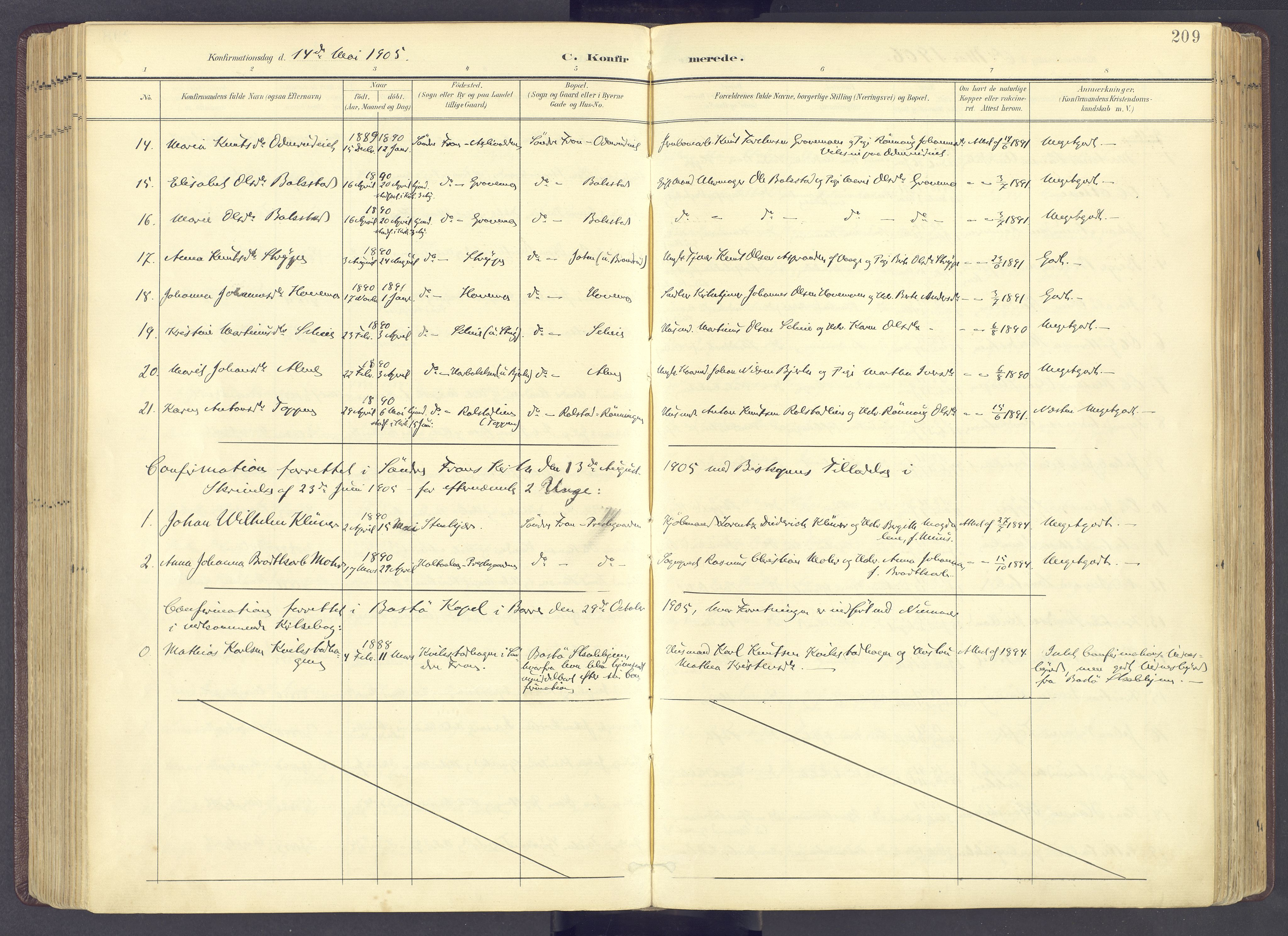 Sør-Fron prestekontor, SAH/PREST-010/H/Ha/Haa/L0004: Parish register (official) no. 4, 1898-1919, p. 209