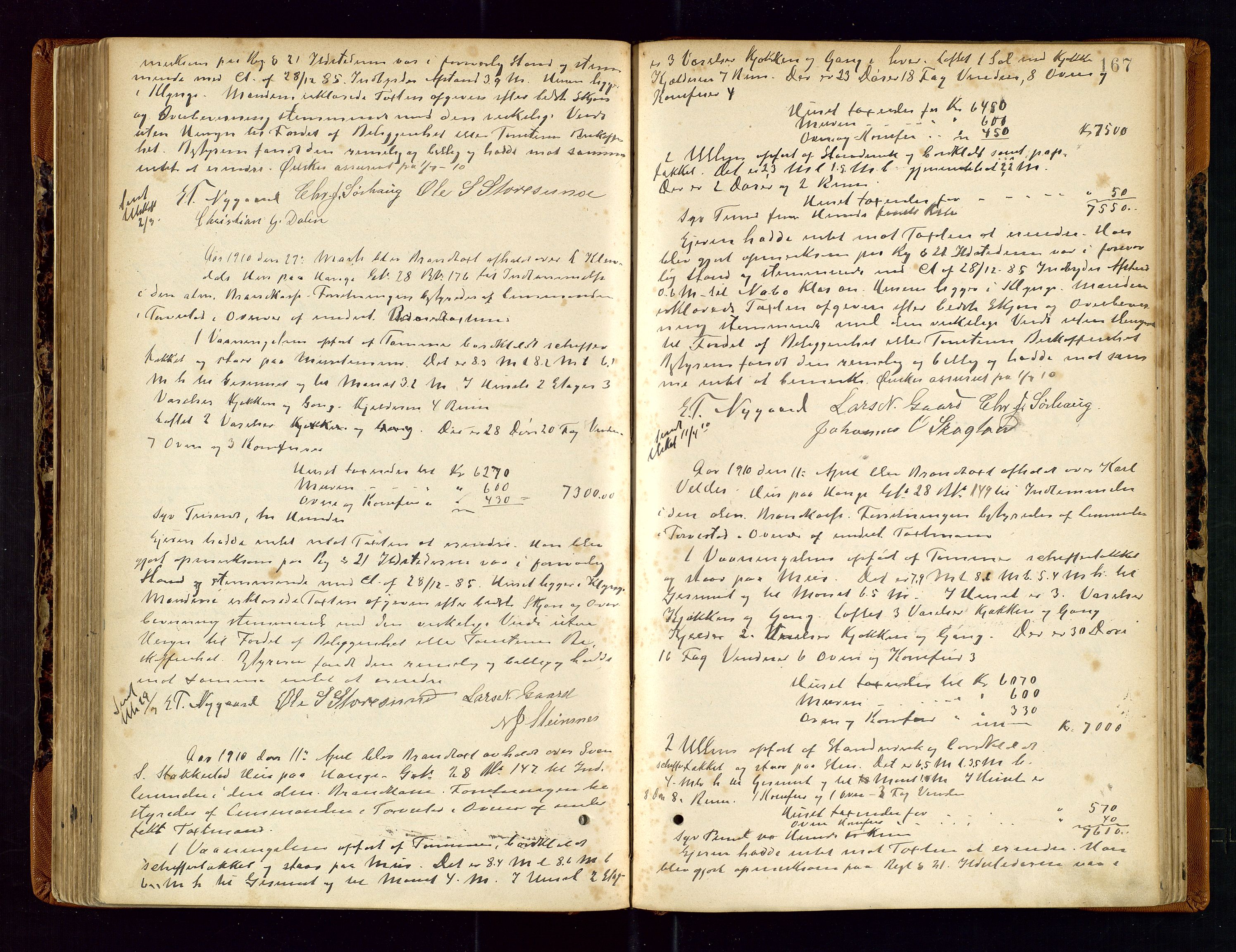 Torvestad lensmannskontor, SAST/A-100307/1/Goa/L0002: "Brandtaxationsprotokol for Torvestad Thinglag", 1883-1917, p. 166b-167a