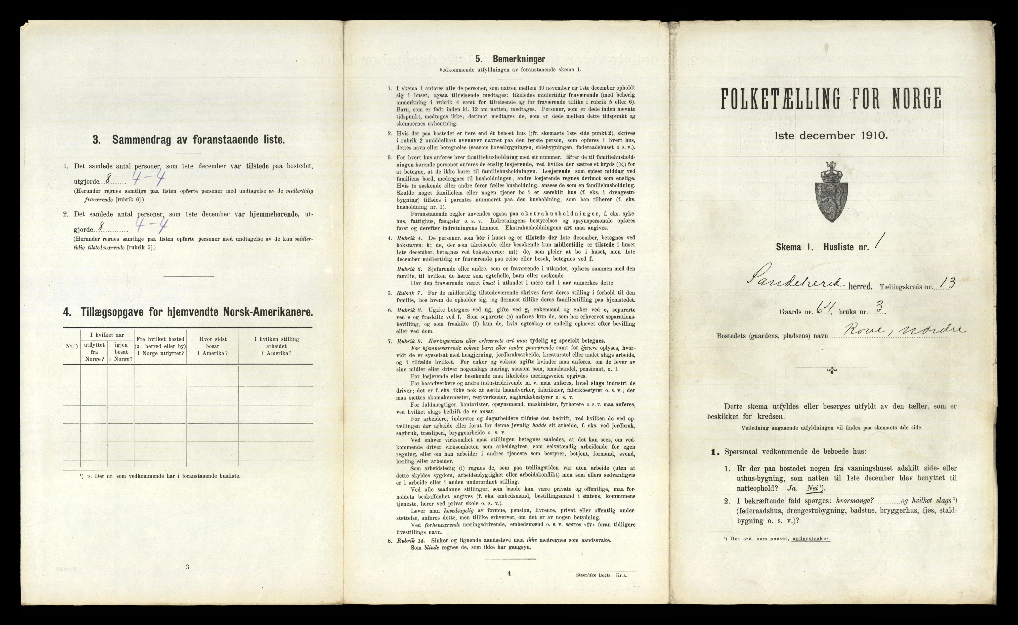 RA, 1910 census for Sandeherred, 1910, p. 2561