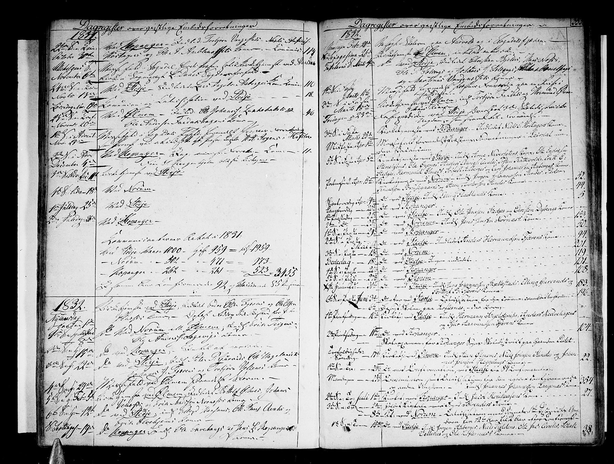 Sogndal sokneprestembete, AV/SAB-A-81301/H/Haa/Haaa/L0010: Parish register (official) no. A 10, 1821-1838, p. 353