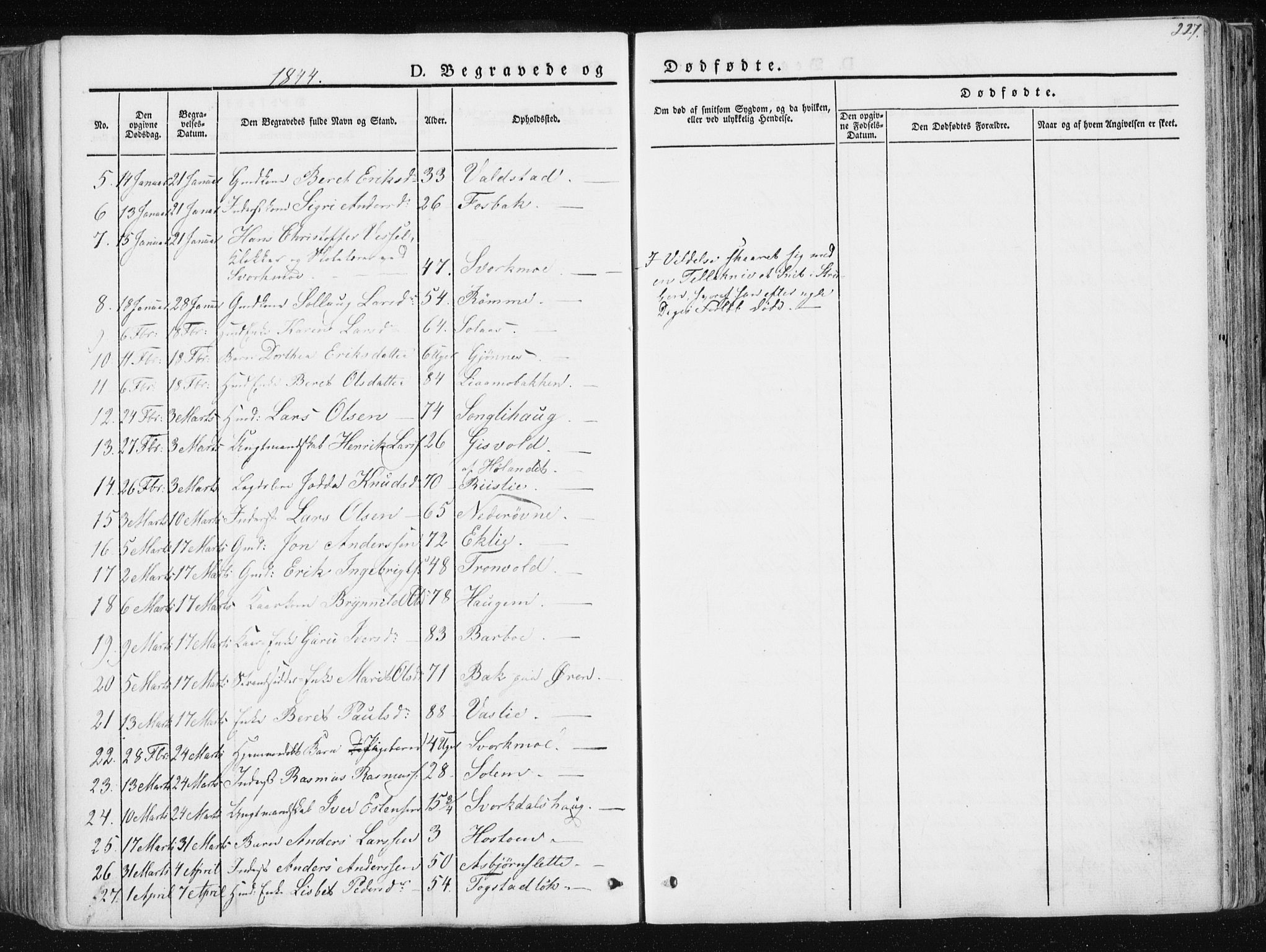 Ministerialprotokoller, klokkerbøker og fødselsregistre - Sør-Trøndelag, SAT/A-1456/668/L0805: Parish register (official) no. 668A05, 1840-1853, p. 227