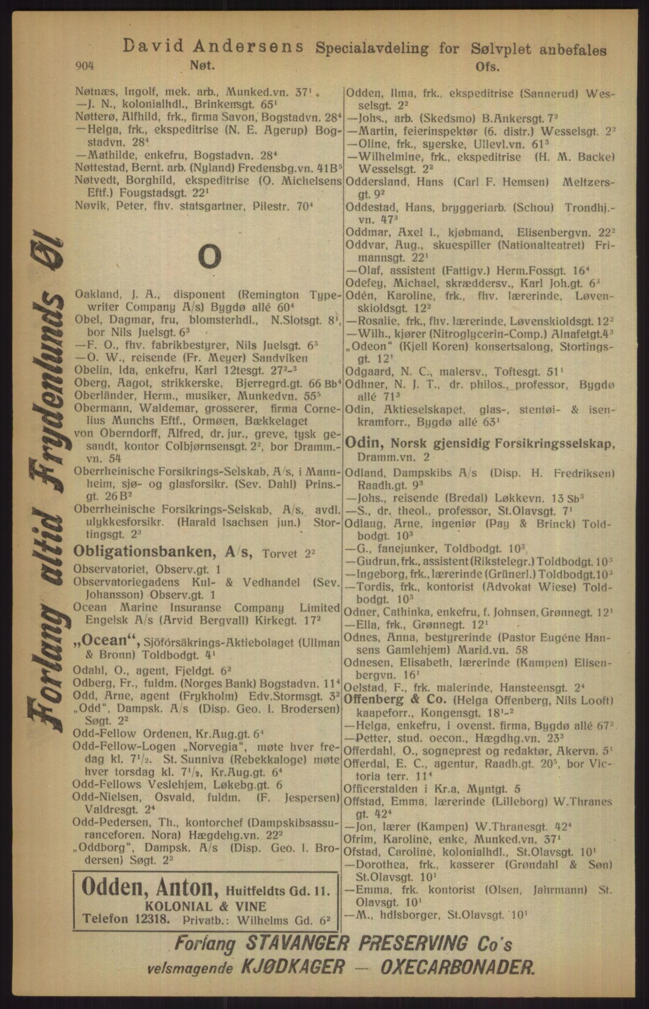 Kristiania/Oslo adressebok, PUBL/-, 1915, p. 904