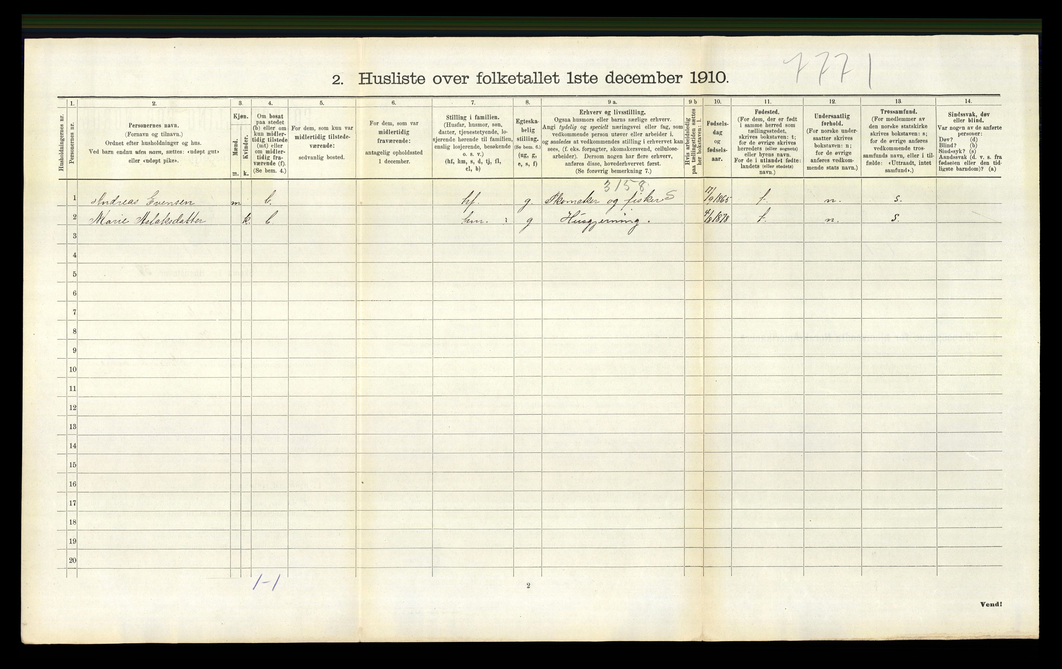 RA, 1910 census for Bamble, 1910, p. 1561