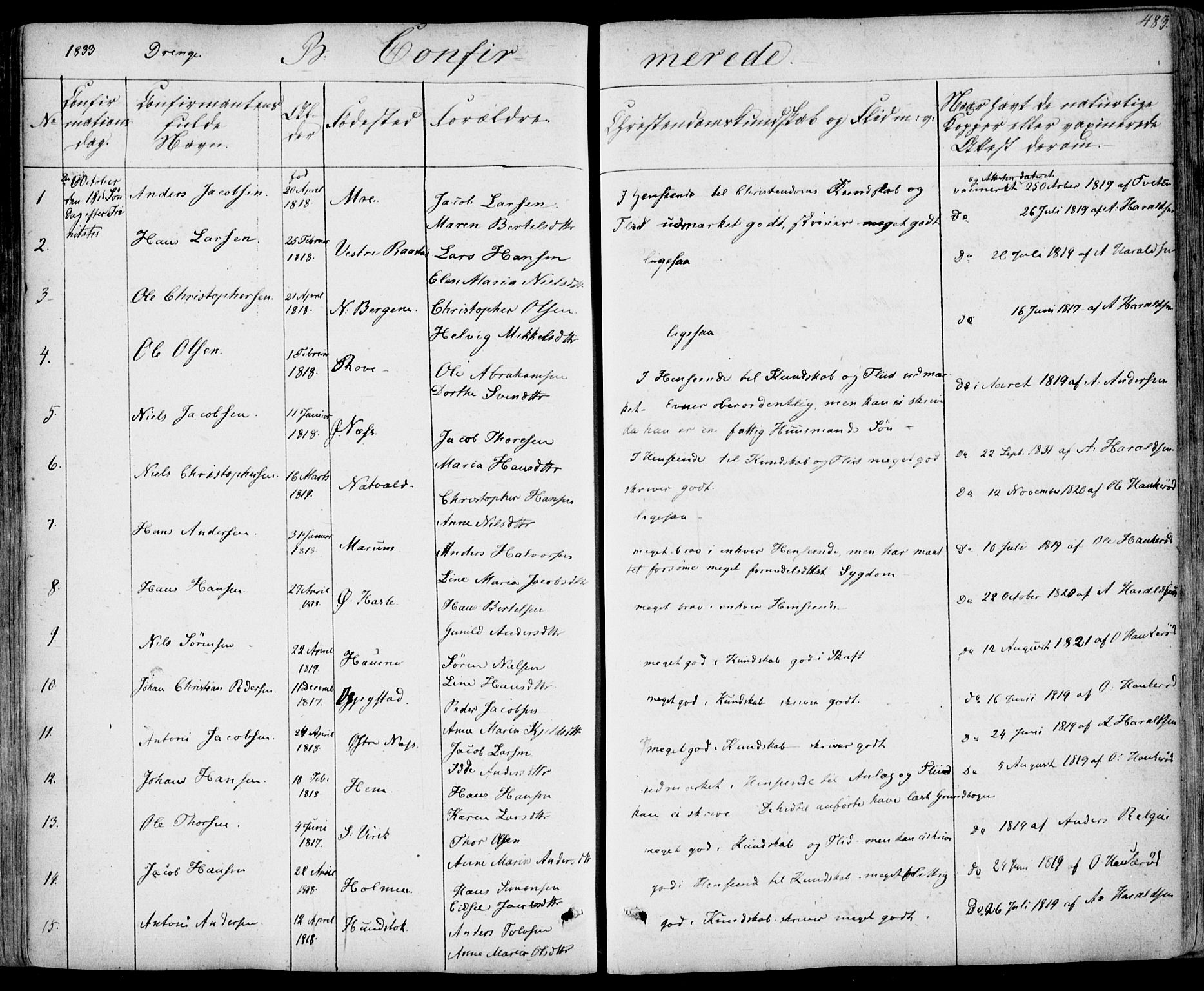 Sandar kirkebøker, AV/SAKO-A-243/F/Fa/L0005: Parish register (official) no. 5, 1832-1847, p. 482-483