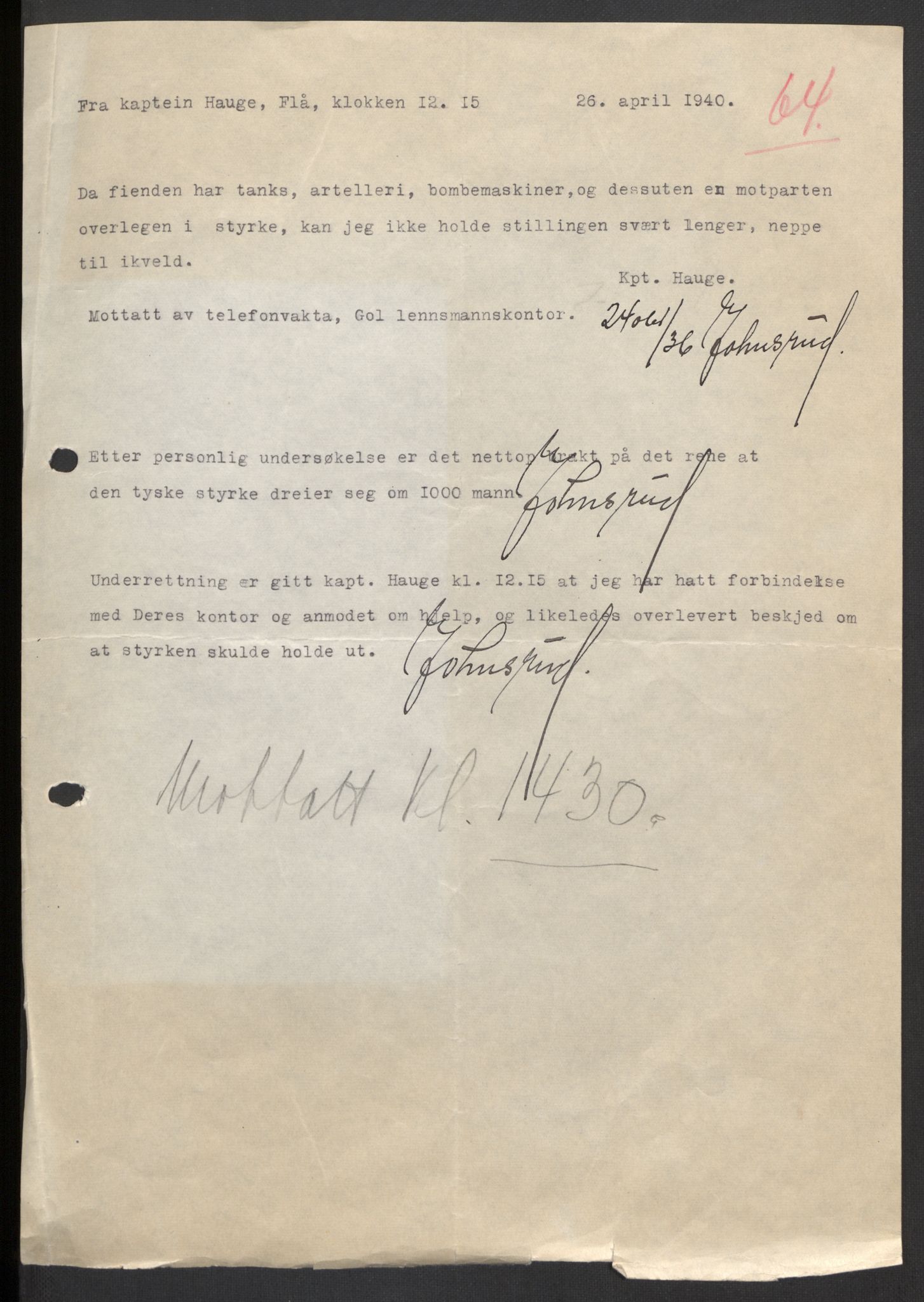 Forsvaret, Forsvarets krigshistoriske avdeling, AV/RA-RAFA-2017/Y/Yb/L0104: II-C-11-430  -  4. Divisjon., 1940, p. 195