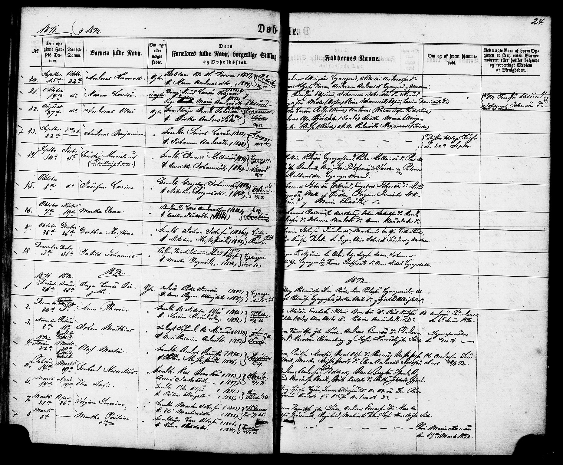 Ministerialprotokoller, klokkerbøker og fødselsregistre - Møre og Romsdal, SAT/A-1454/504/L0055: Parish register (official) no. 504A02, 1861-1884, p. 24