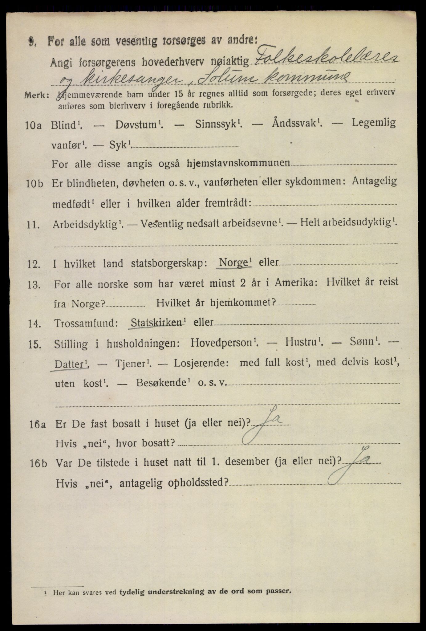 SAKO, 1920 census for Solum, 1920, p. 15697