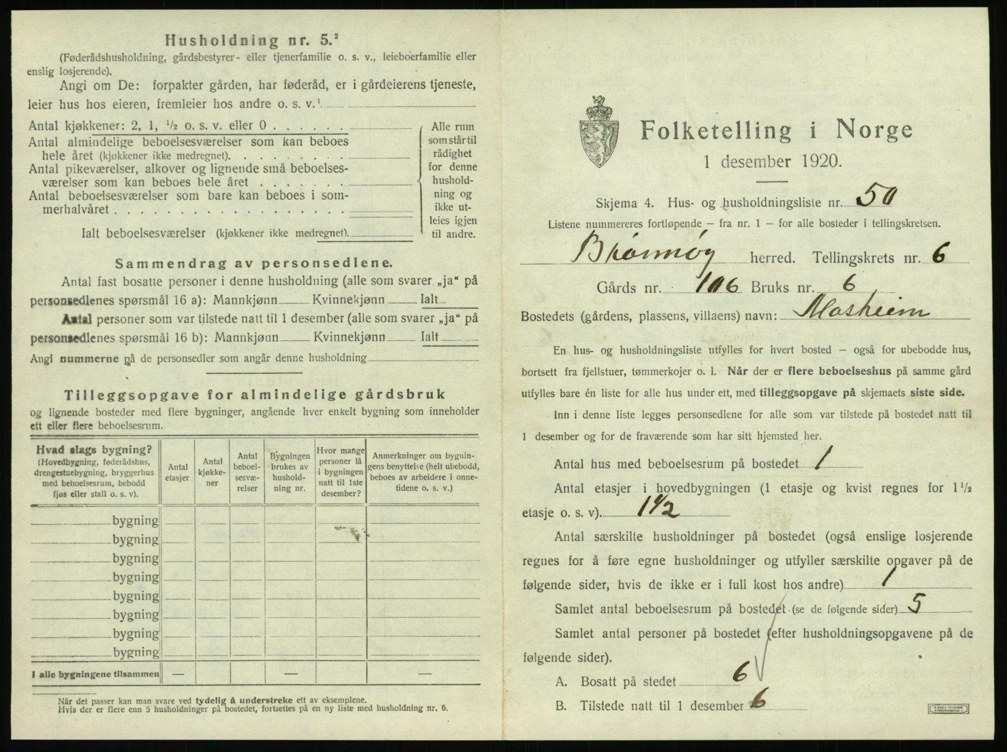 SAT, 1920 census for Brønnøy, 1920, p. 604