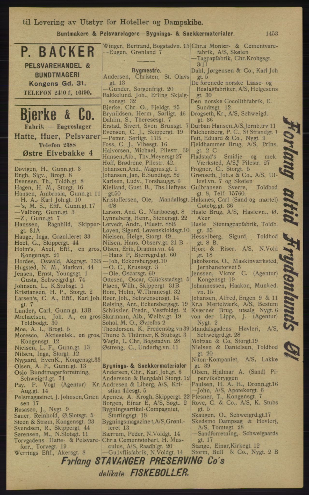 Kristiania/Oslo adressebok, PUBL/-, 1913, p. 1709
