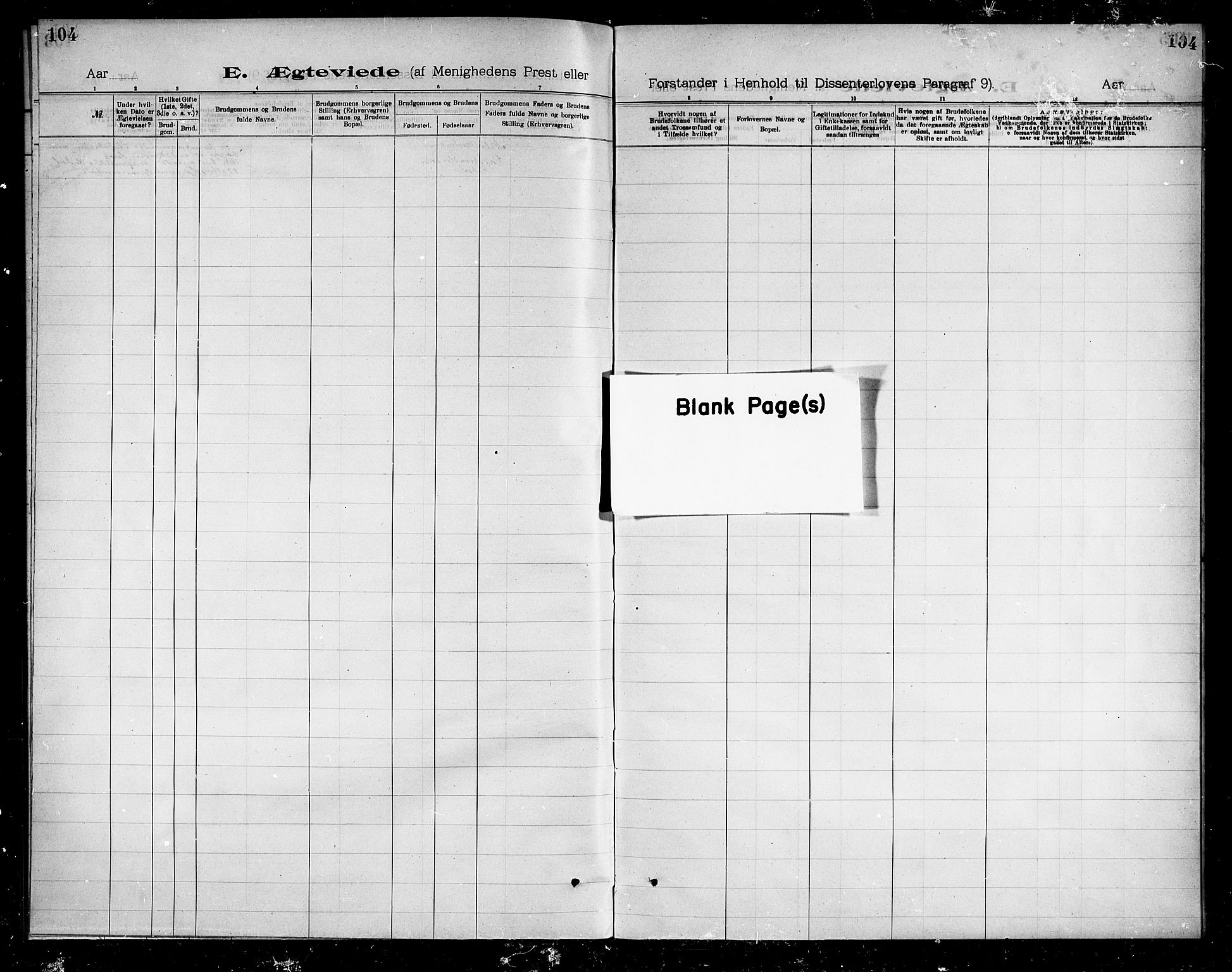 Ministerialprotokoller, klokkerbøker og fødselsregistre - Nordland, AV/SAT-A-1459/888/L1274: Dissenter register no. 888D01, 1889-1902, p. 104