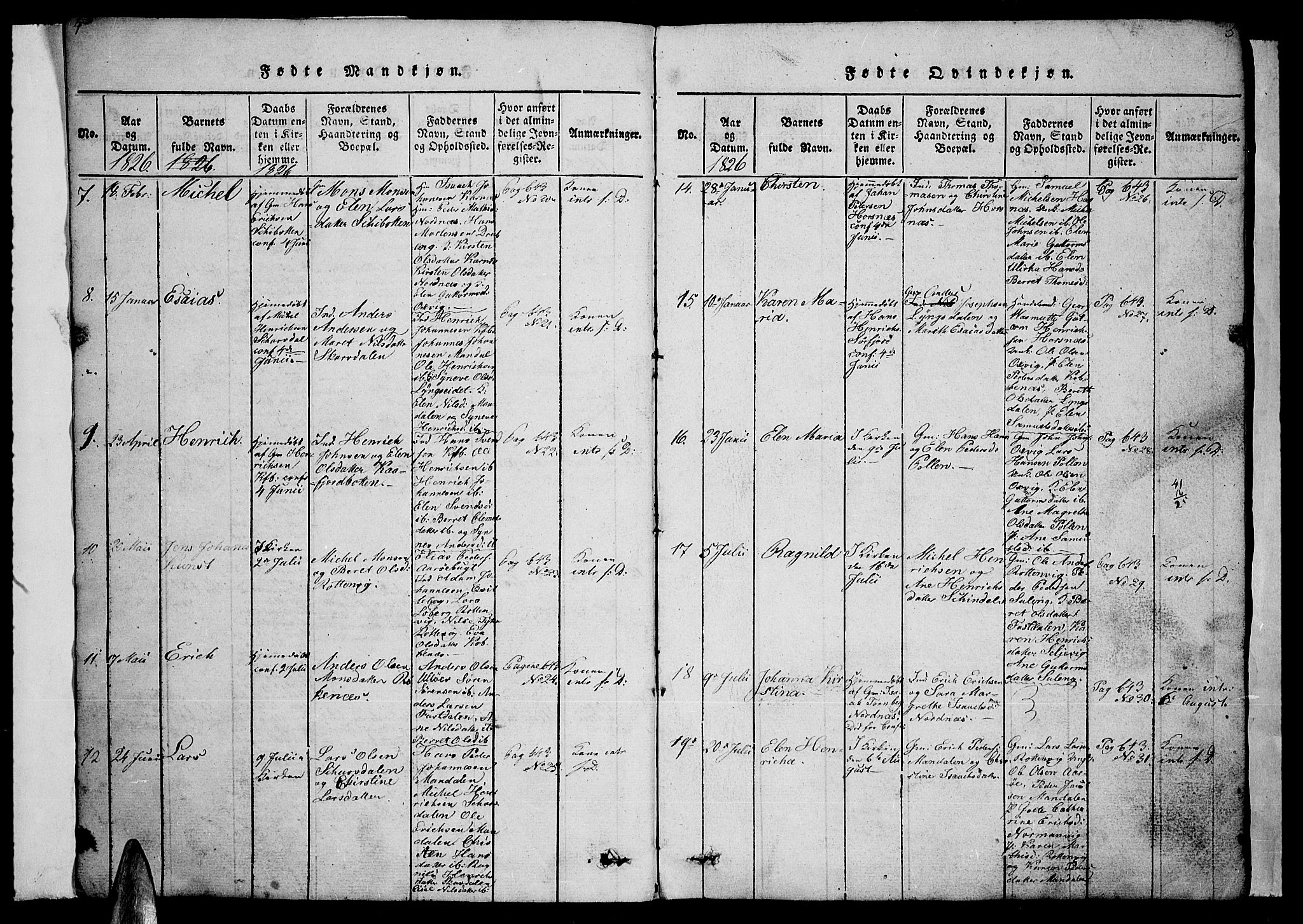 Lyngen sokneprestembete, AV/SATØ-S-1289/H/He/Heb/L0001klokker: Parish register (copy) no. 1, 1826-1838, p. 4-5