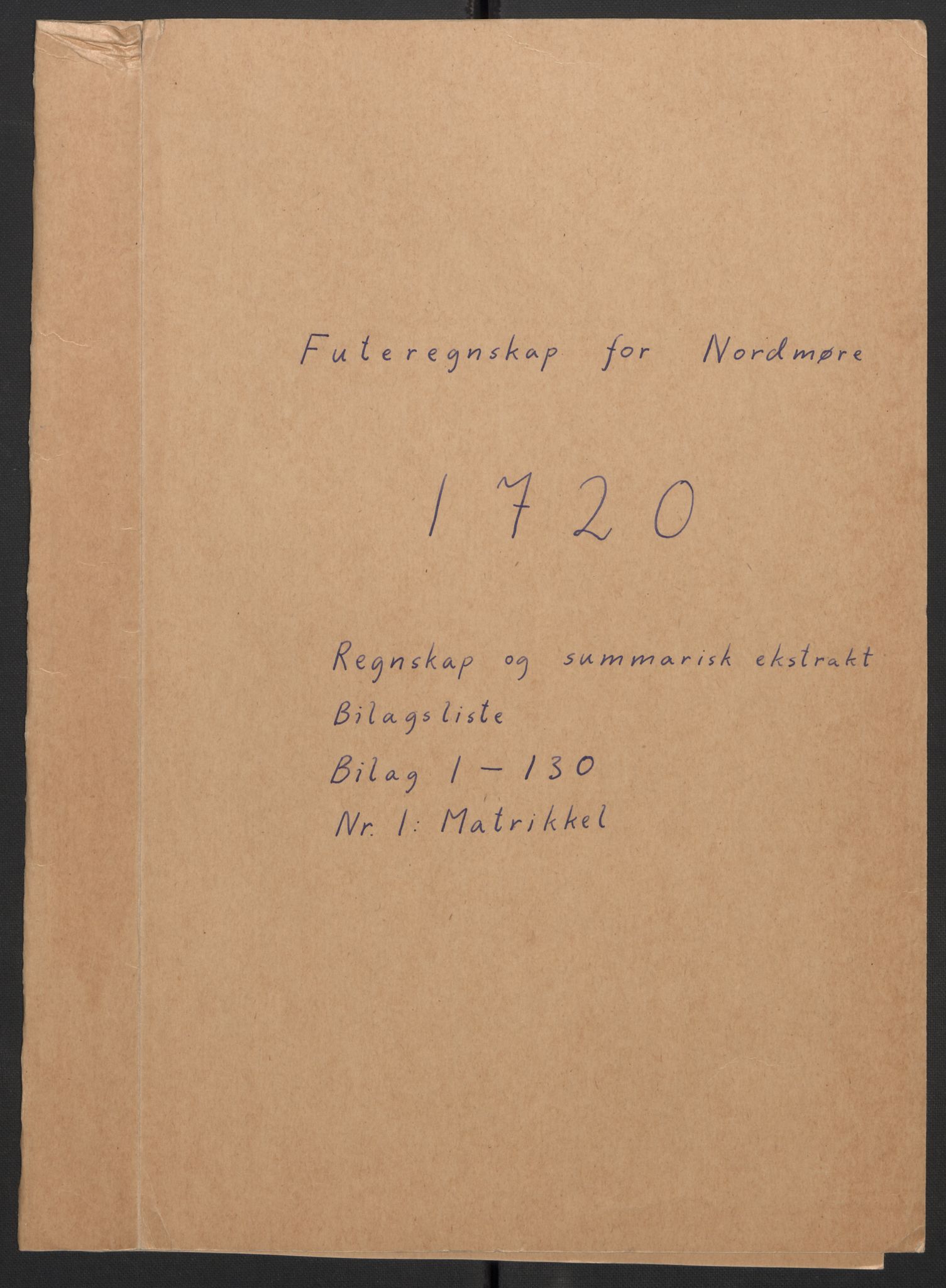 Rentekammeret inntil 1814, Reviderte regnskaper, Fogderegnskap, RA/EA-4092/R56/L3753: Fogderegnskap Nordmøre, 1720, p. 1